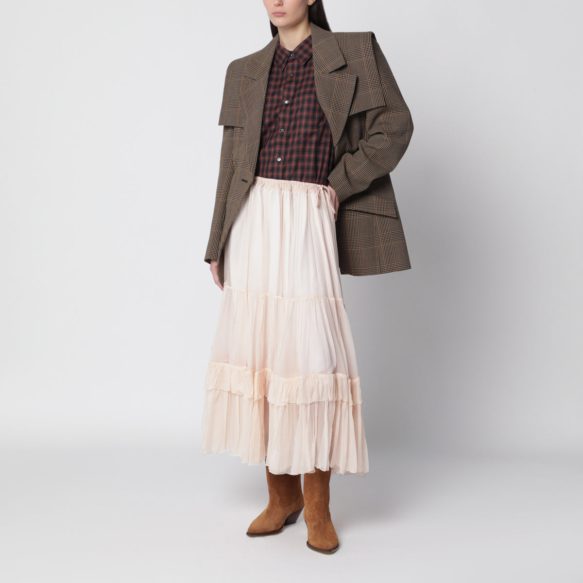 Giacca sartoriale monopetto in lana Principe di Galles