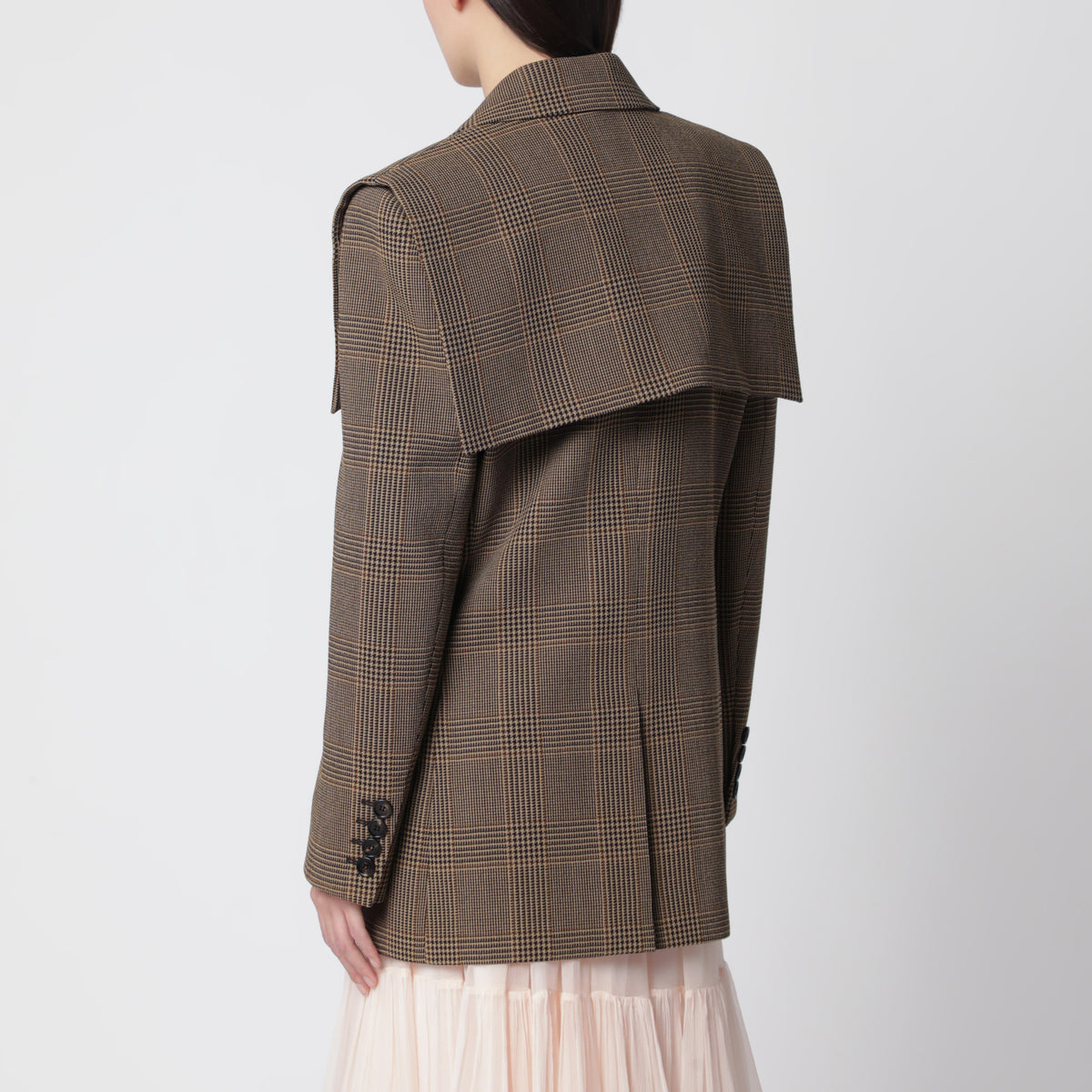 Giacca sartoriale monopetto in lana Principe di Galles