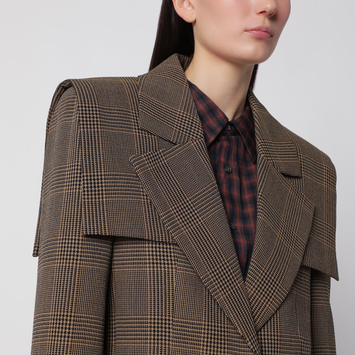 Giacca sartoriale monopetto in lana Principe di Galles