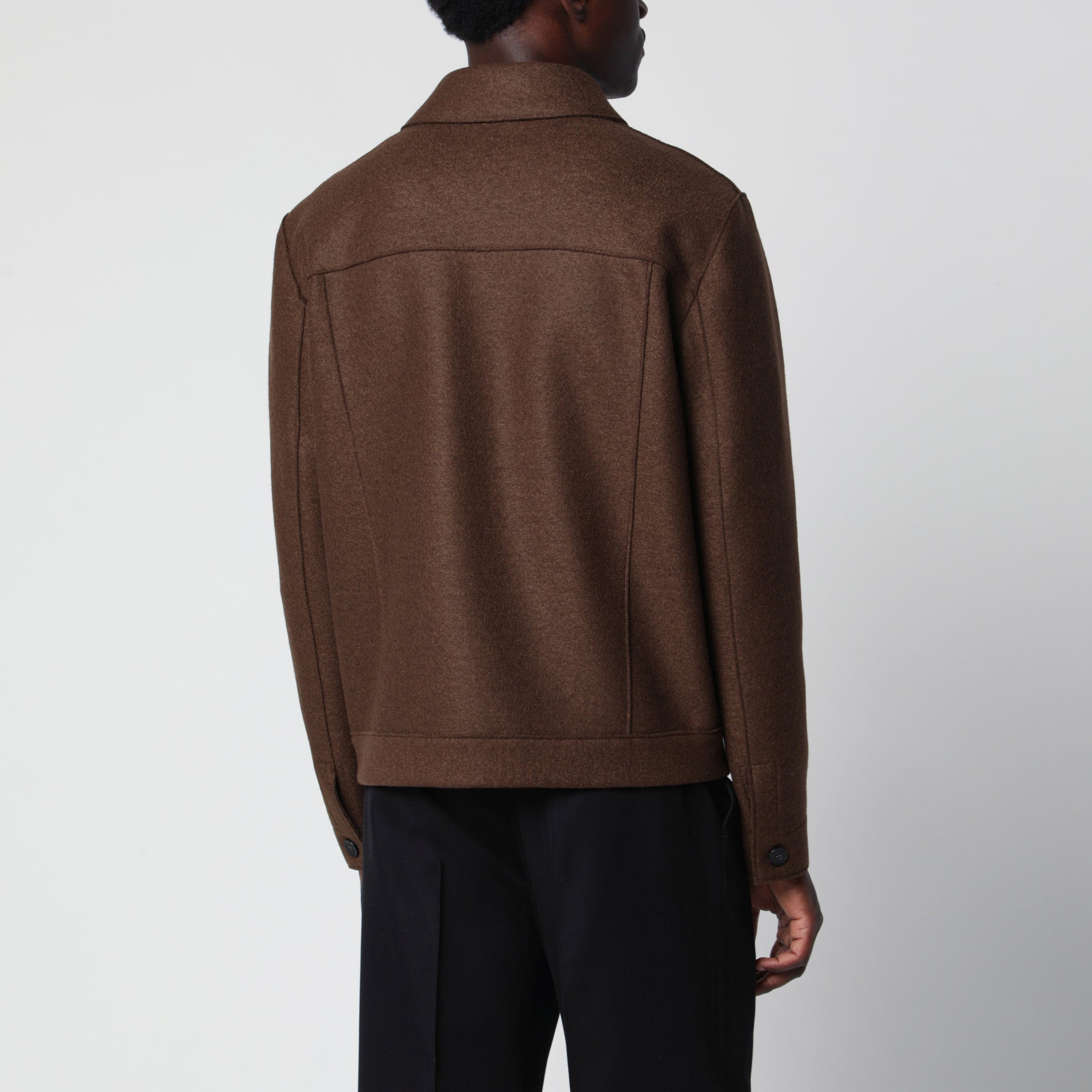 Brown wool overshirt jacket