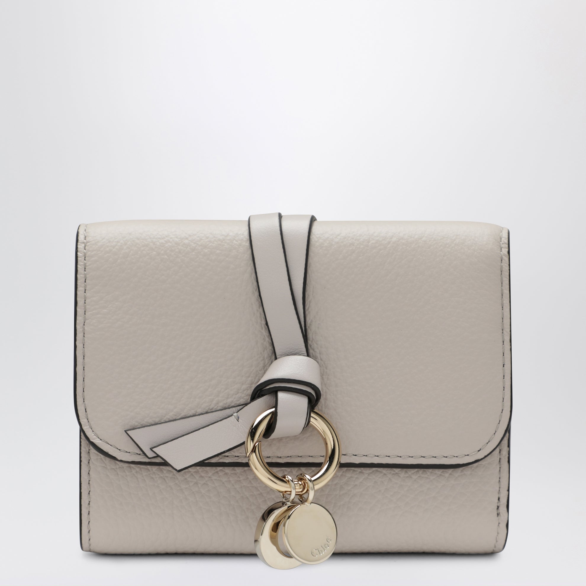 Alphabet small trifold wallet in light grey