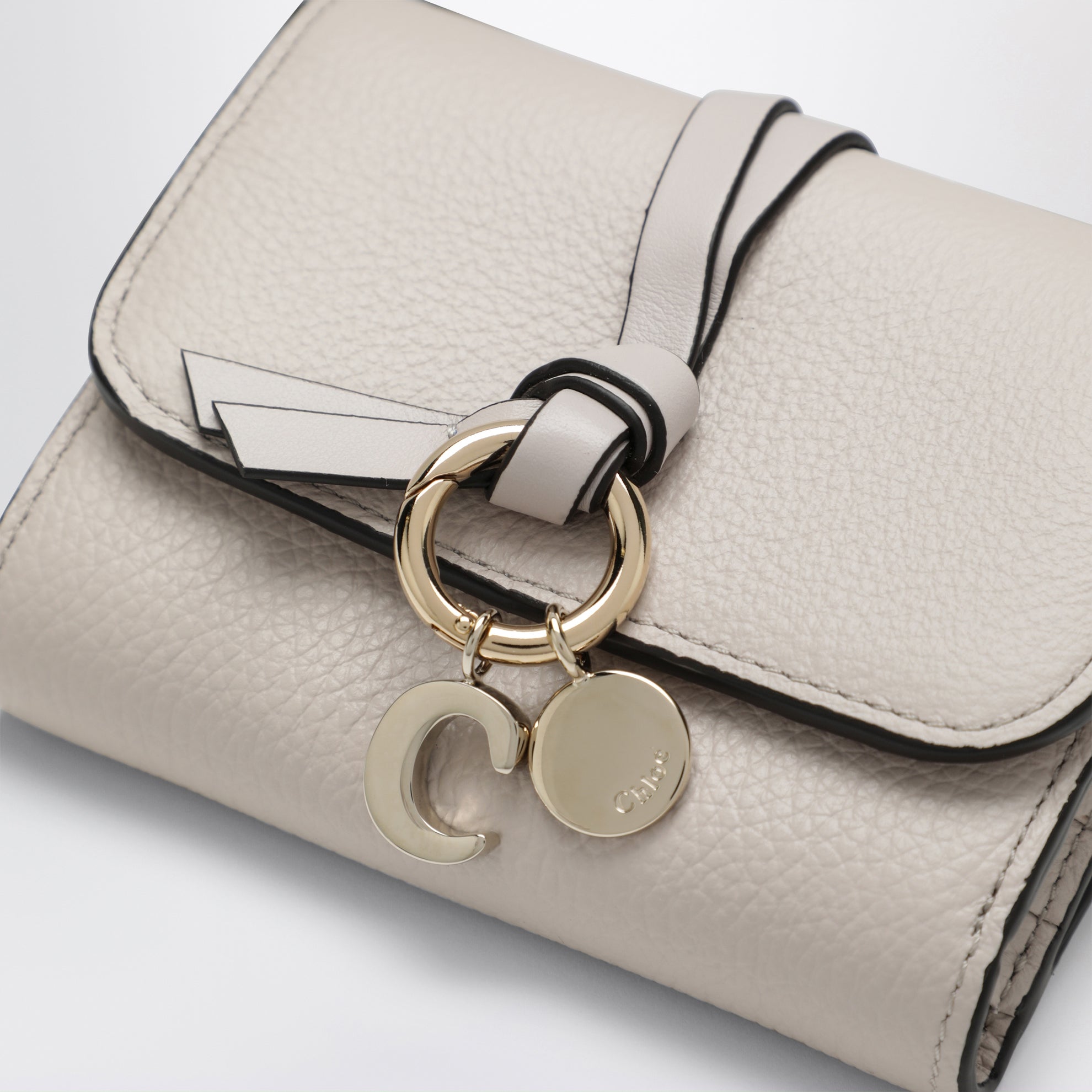 Alphabet small trifold wallet in light grey