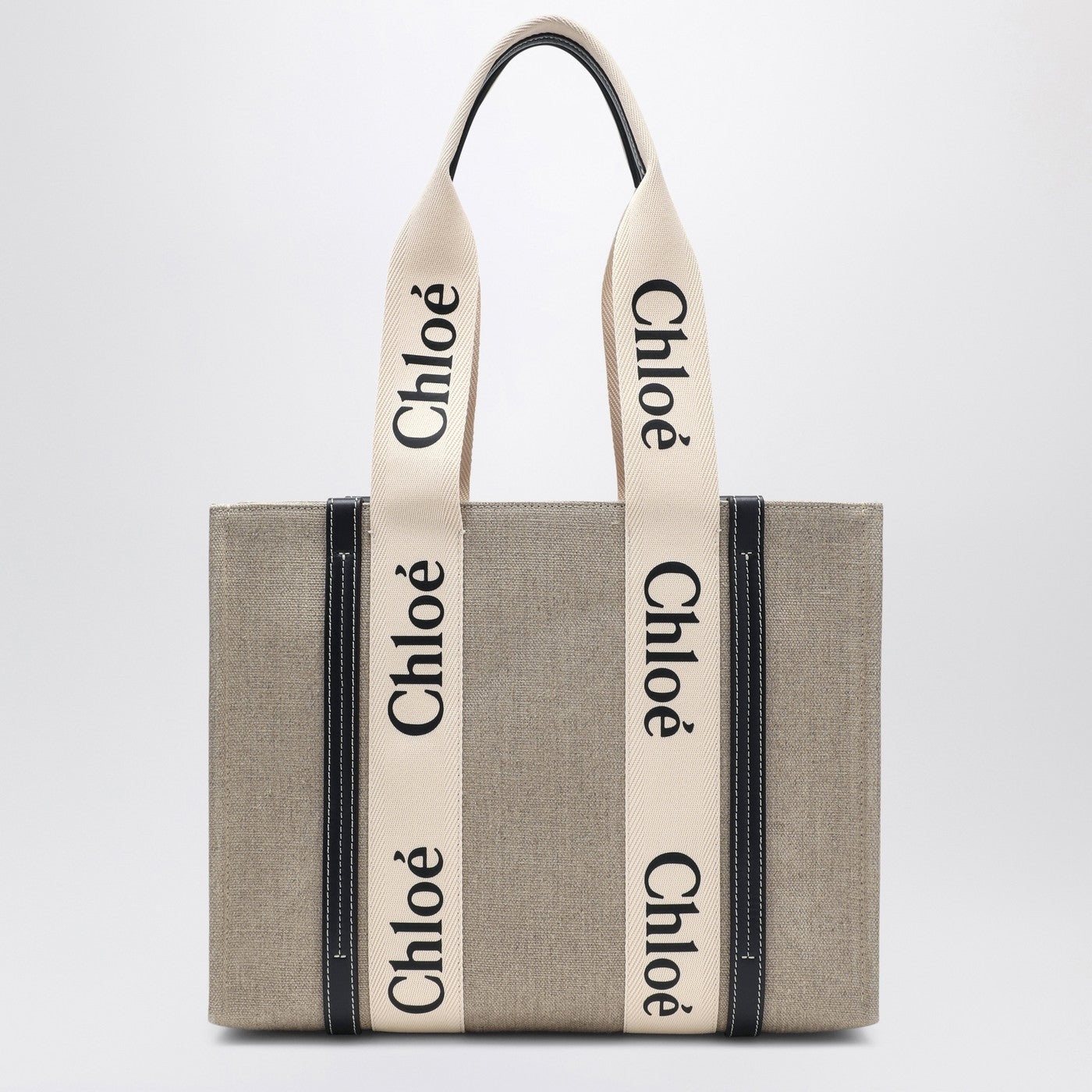 Sac Woody taille moyenne en toile beige