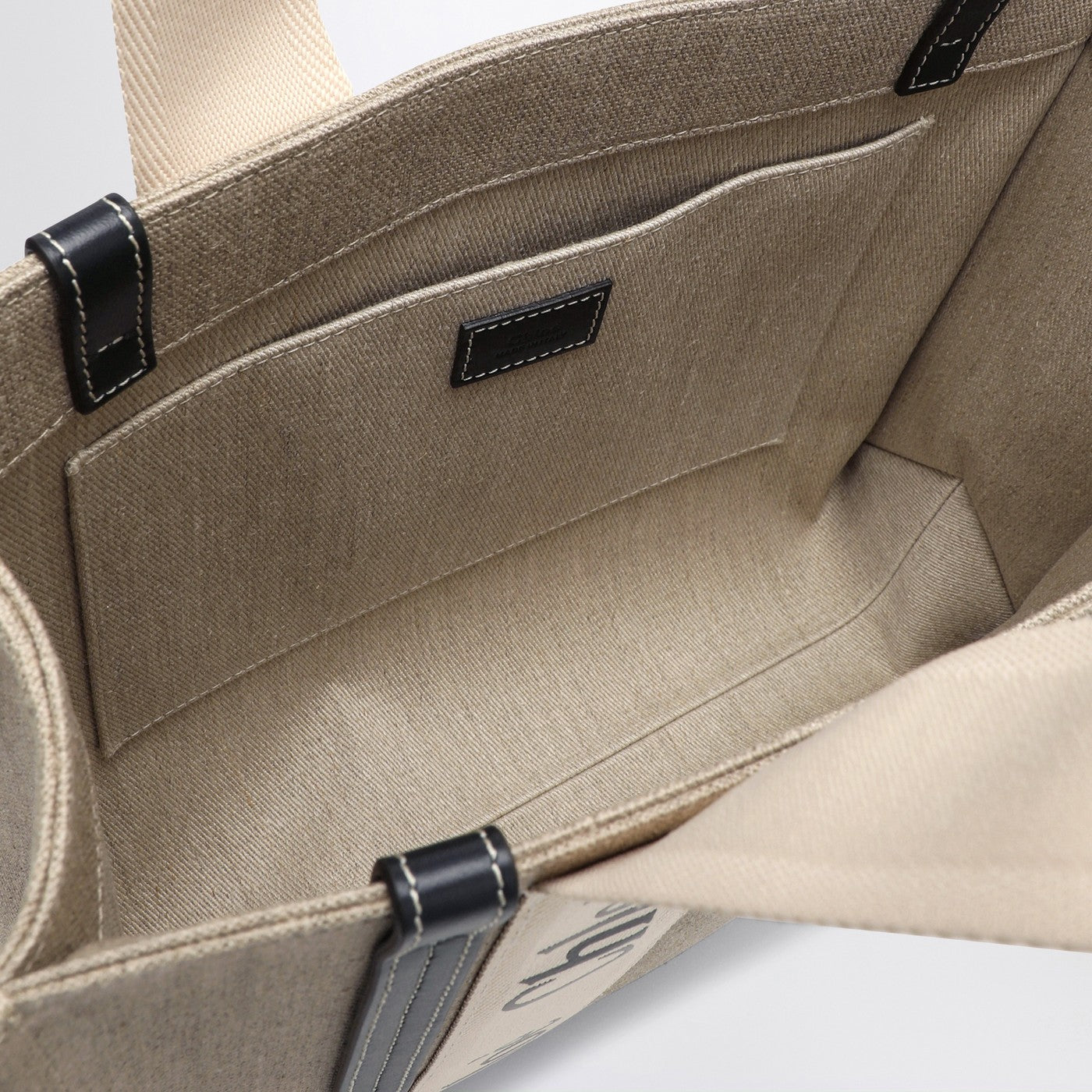Sac Woody taille moyenne en toile beige