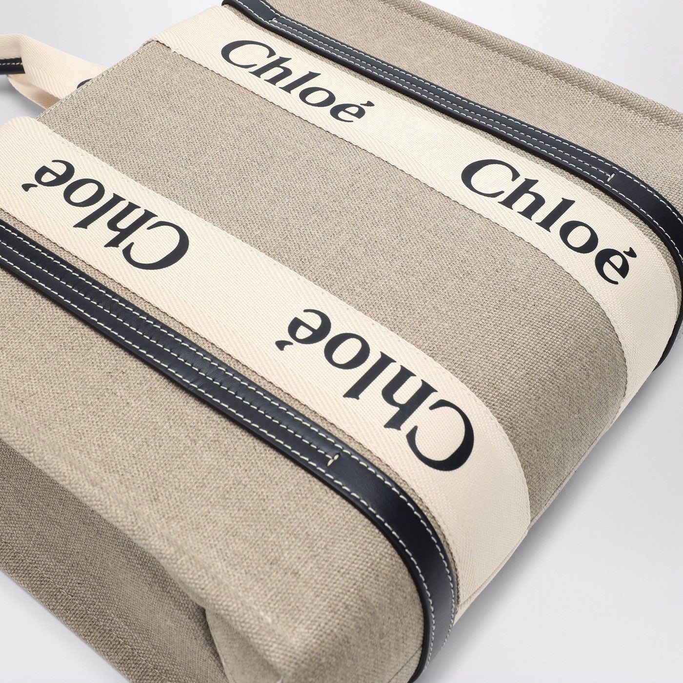 Sac Woody taille moyenne en toile beige