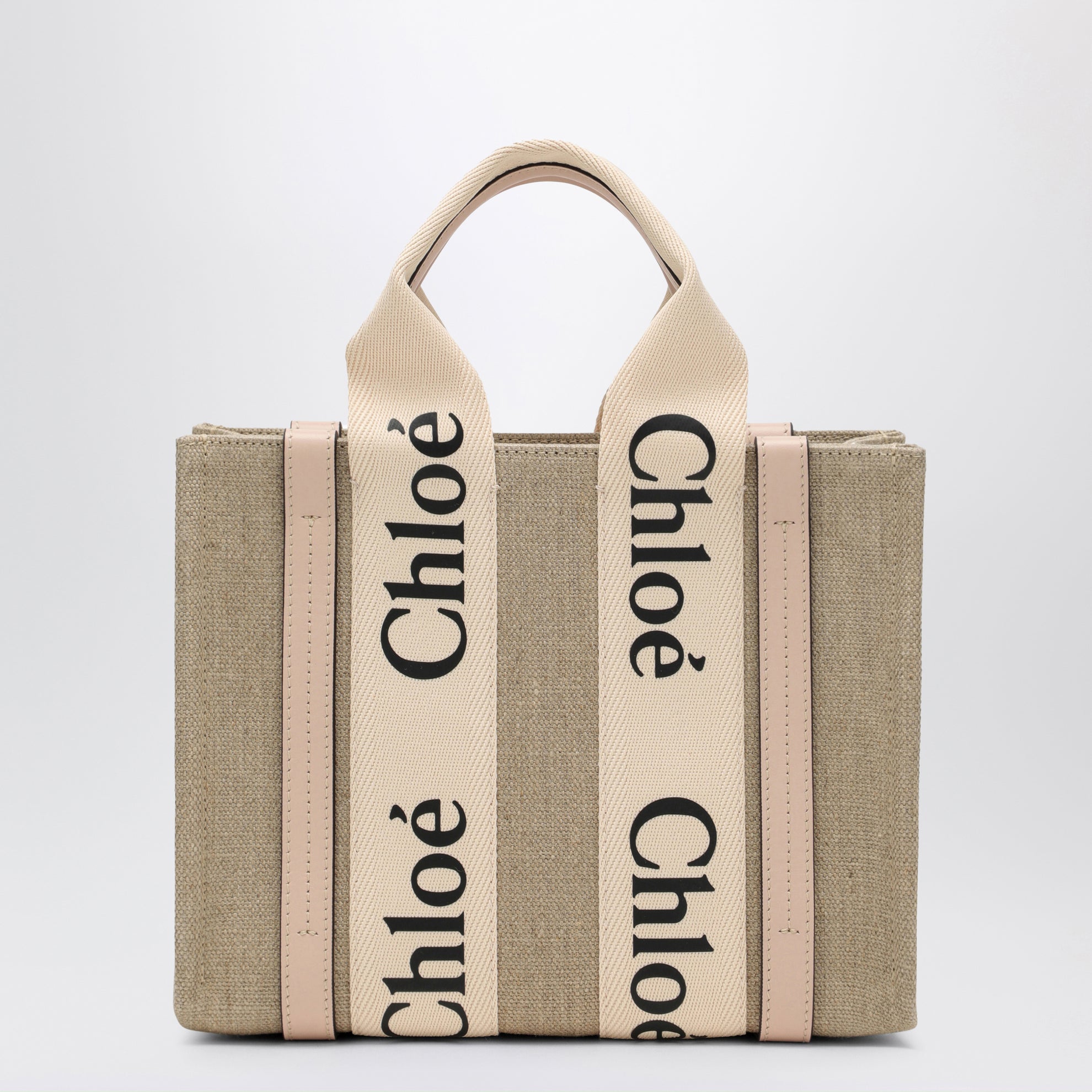 Borsa piccola Woody in tela beige