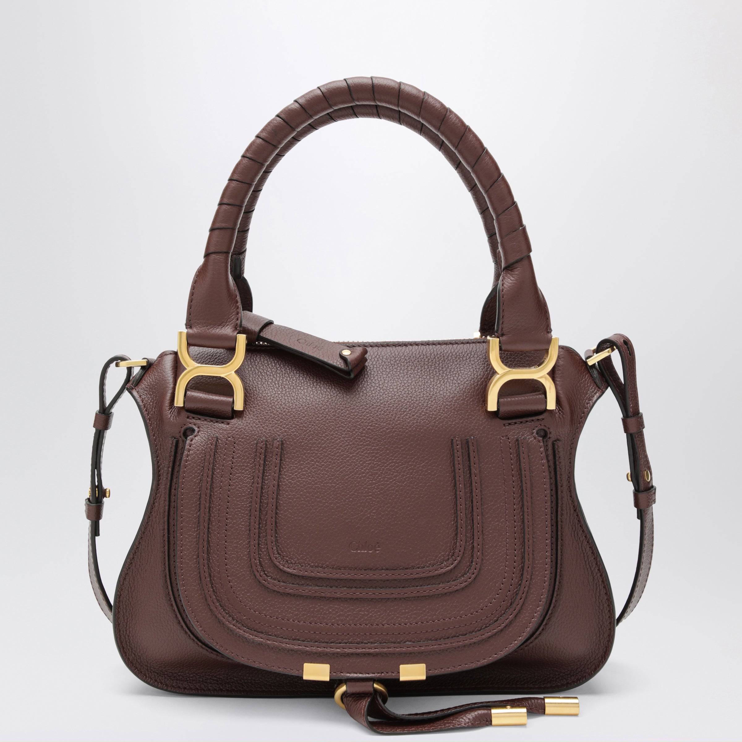 Chloé Small brown Marcie handbag in leather | TheDoubleF