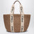 Woody large basket bag with white ribbon