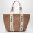 Borsa cesto grande Woody con nastro bianco
