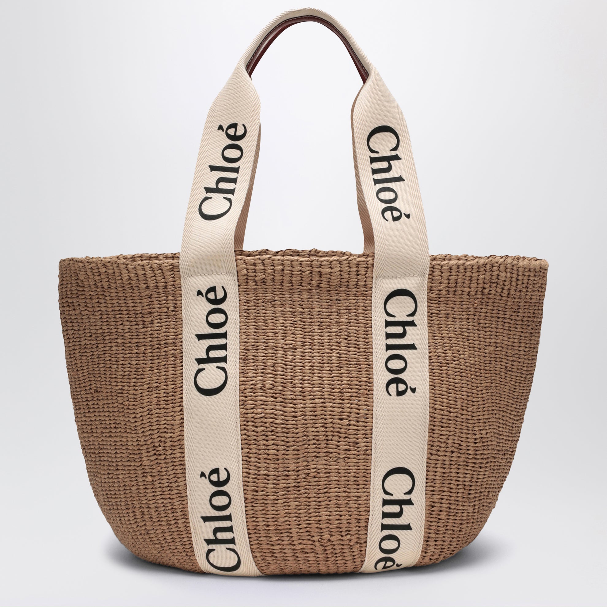 Grand sac panier Woody avec ruban blanc