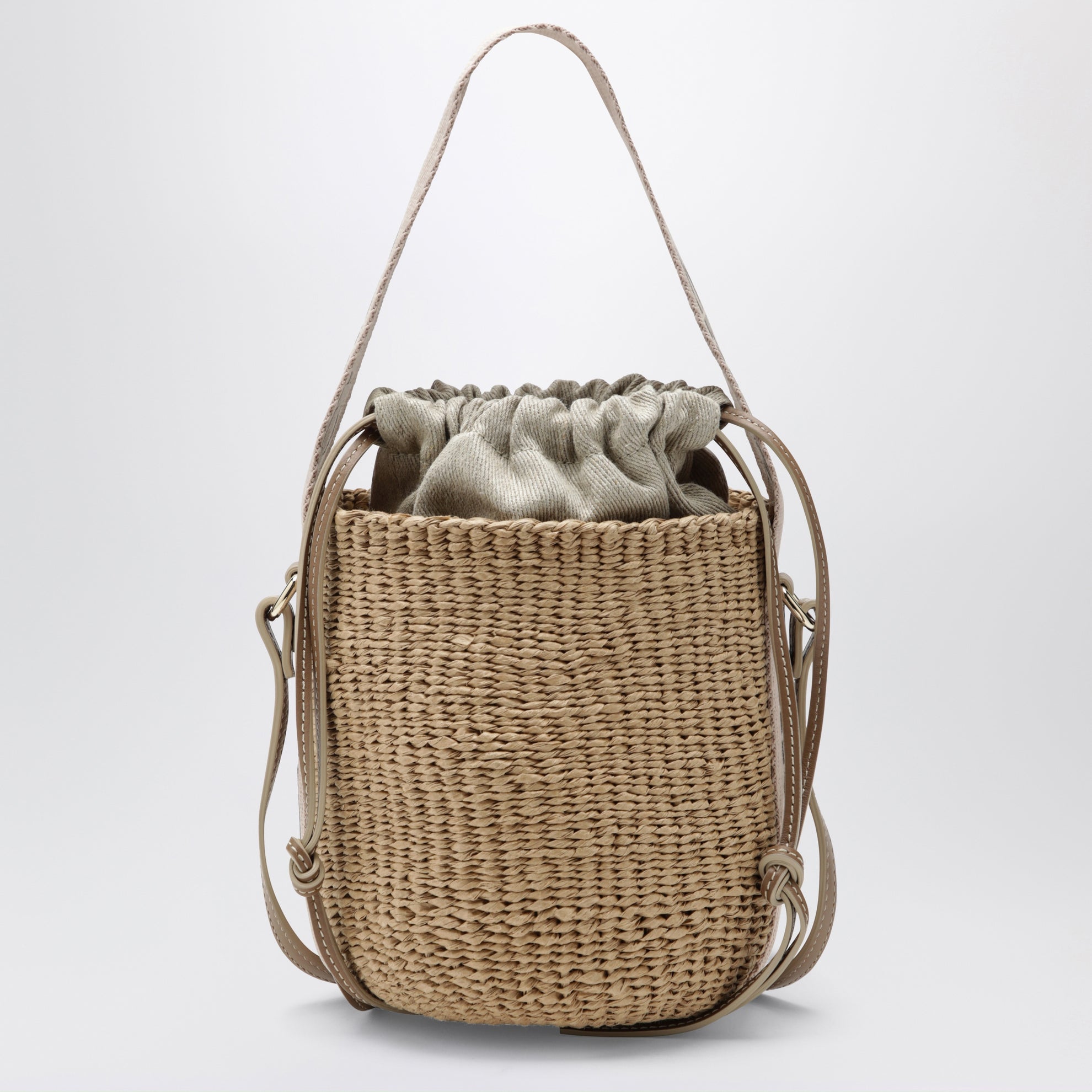 Petit sac seau Woody en raphia