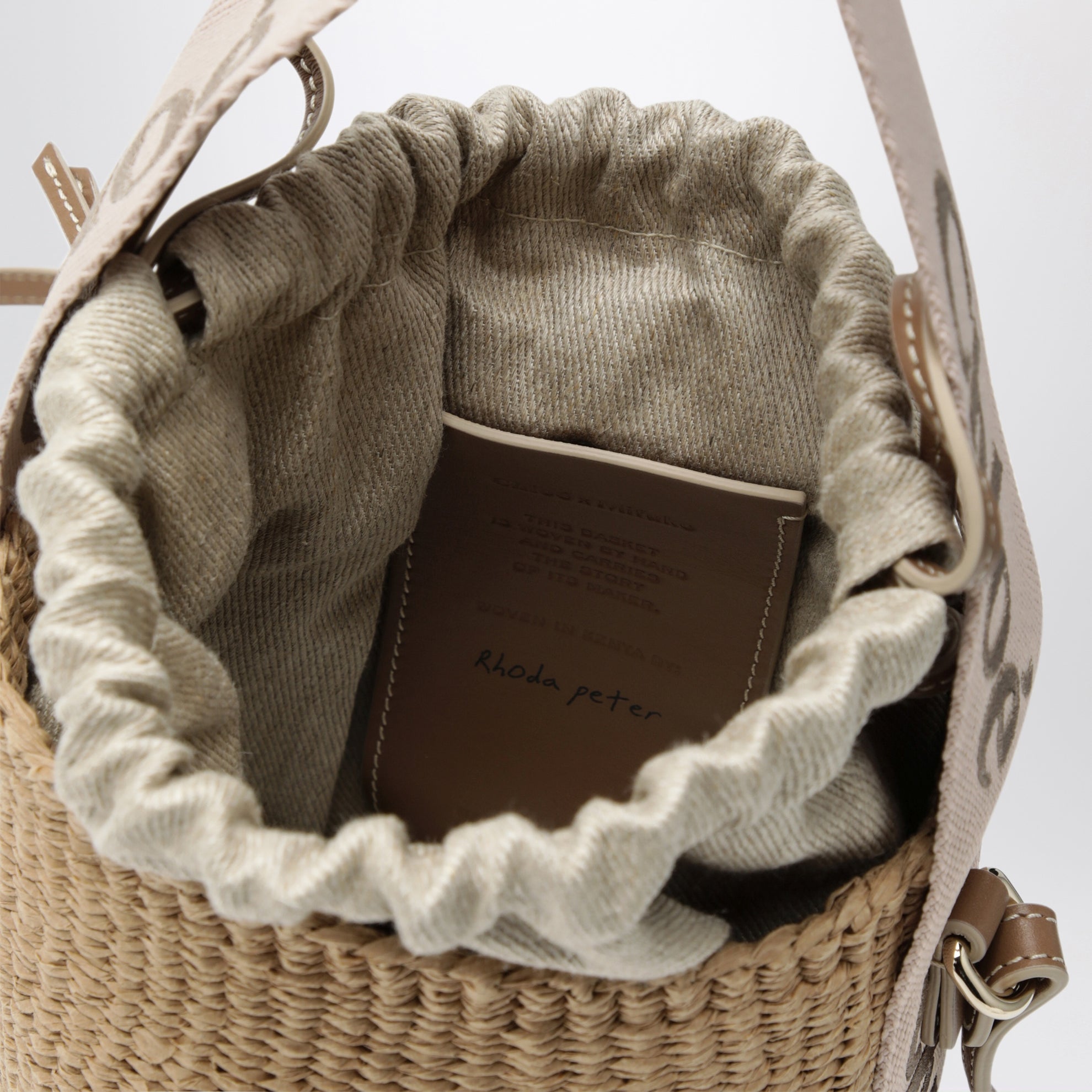 Petit sac seau Woody en raphia