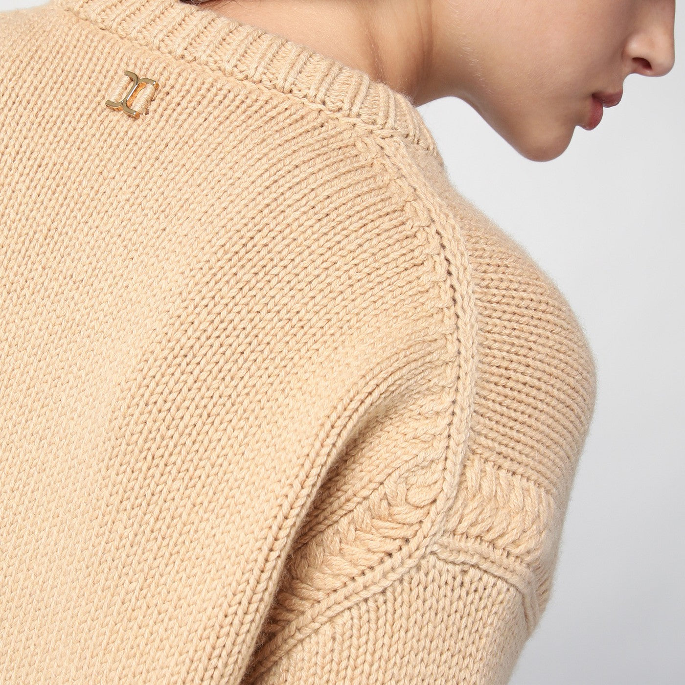Oversize-Pullover aus Kaschmir und Baumwolle nude