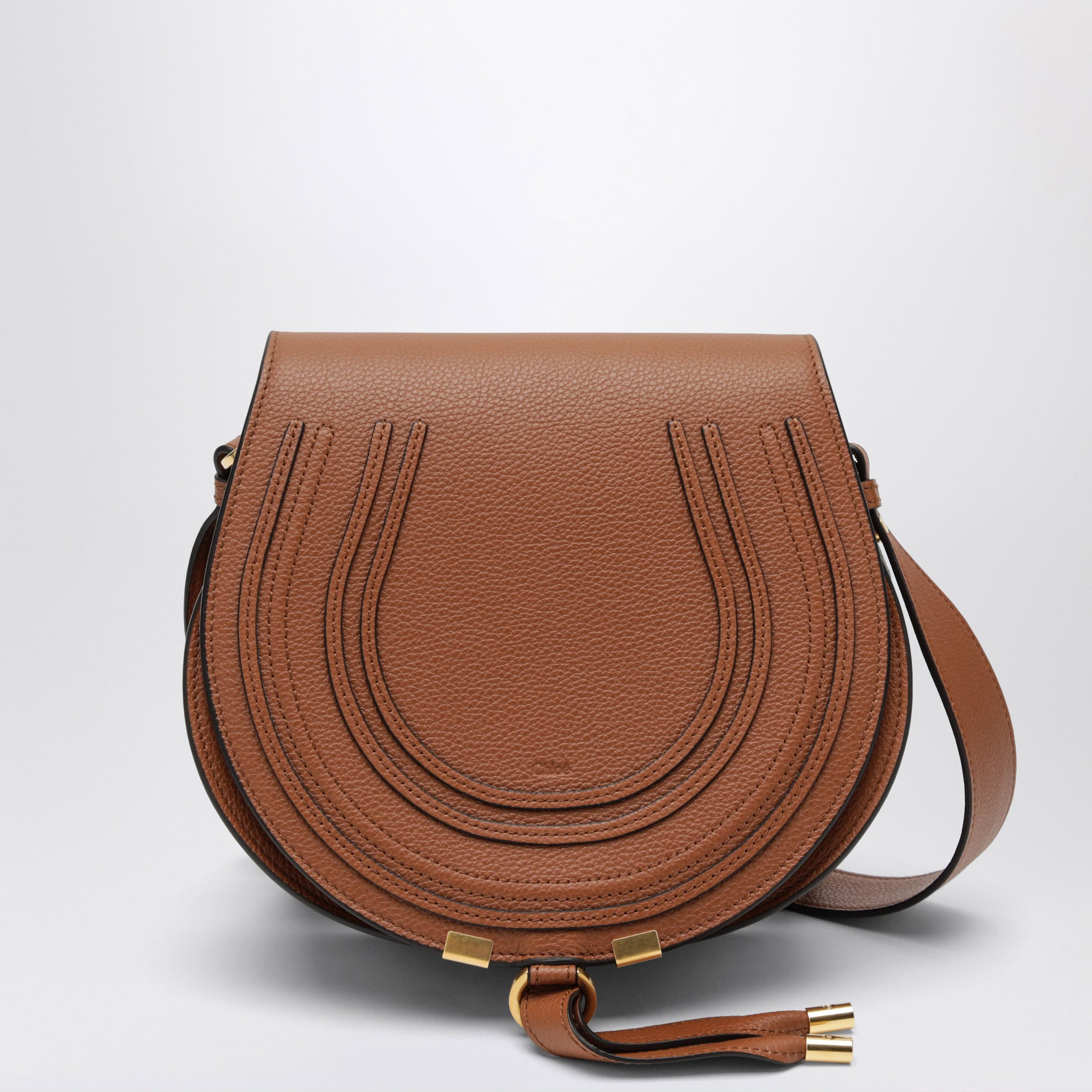 Brown Saddle Marcie bag in grained leather