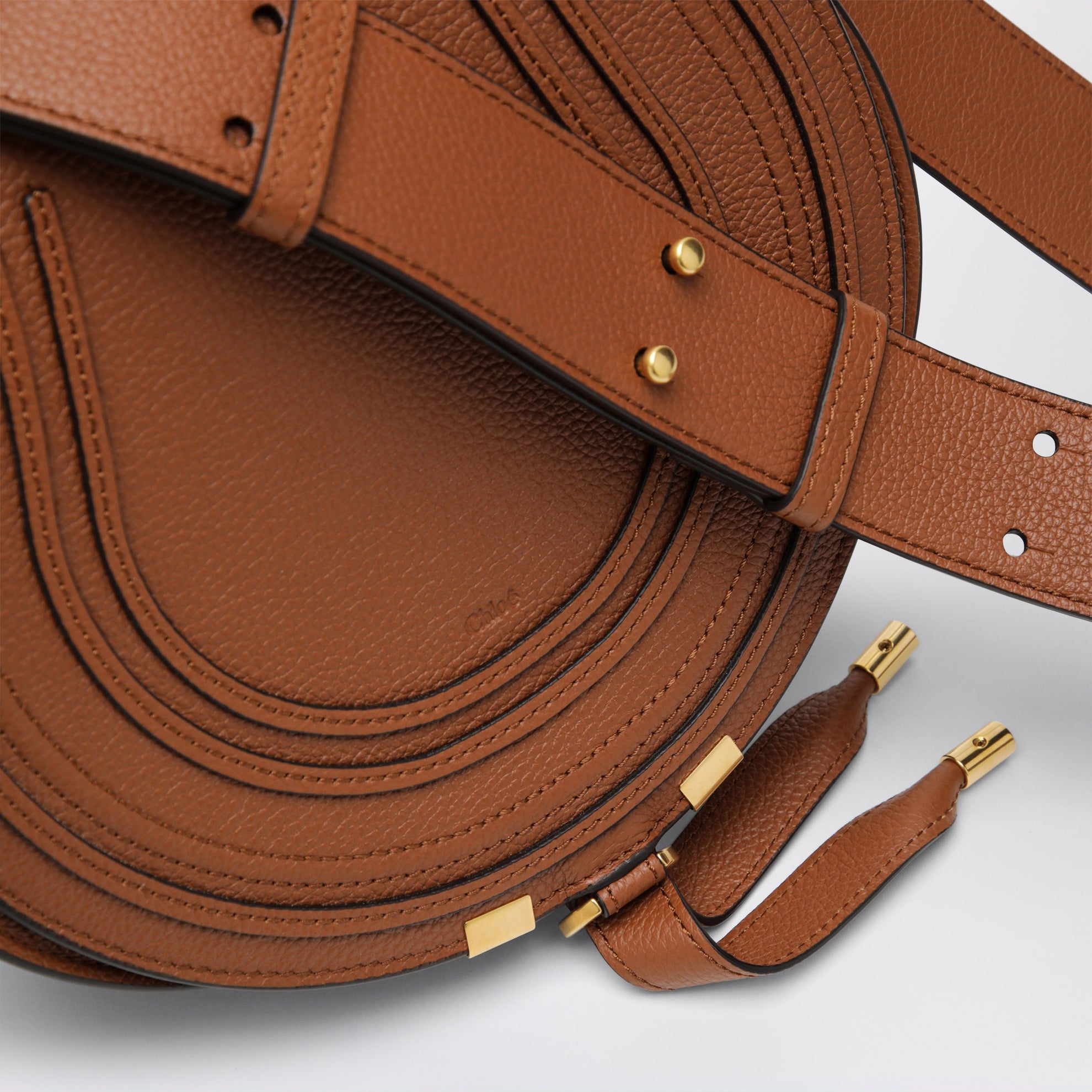 Brown Saddle Marcie bag in grained leather