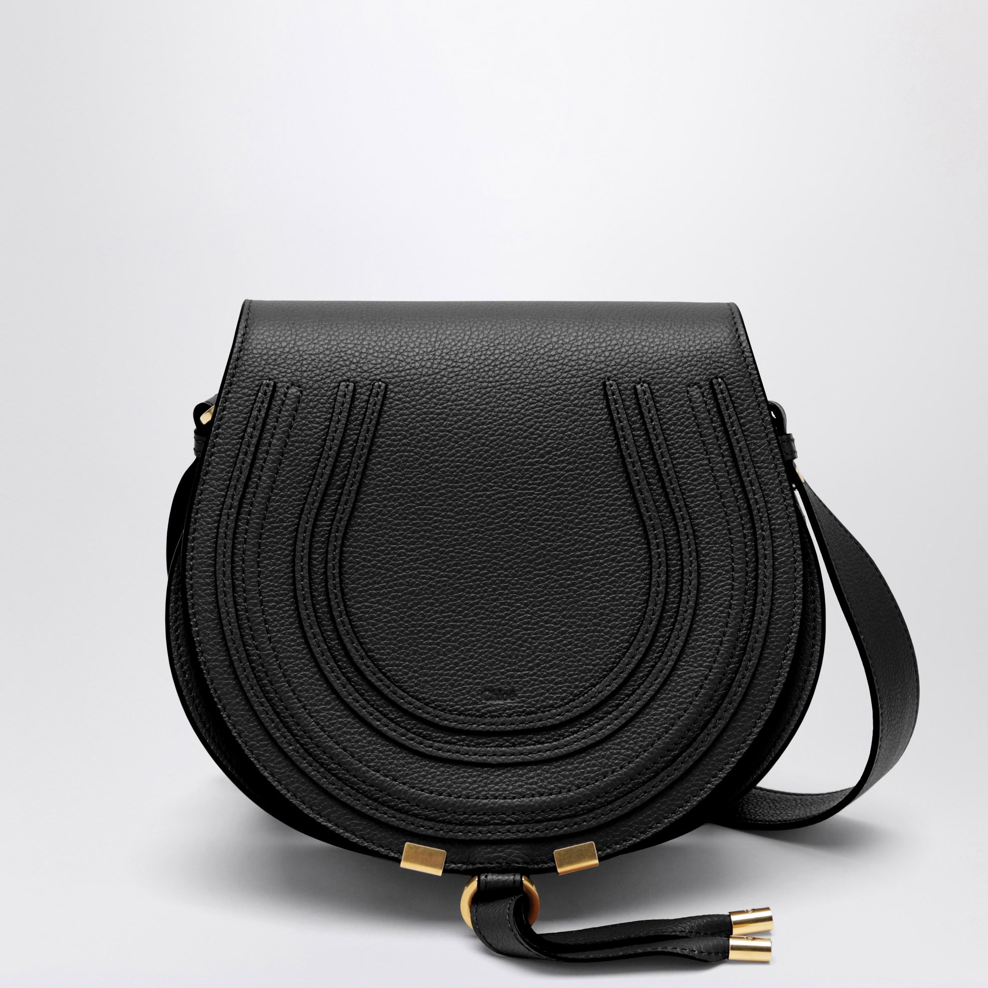Borsa Saddle Marcie nera in pelle granata