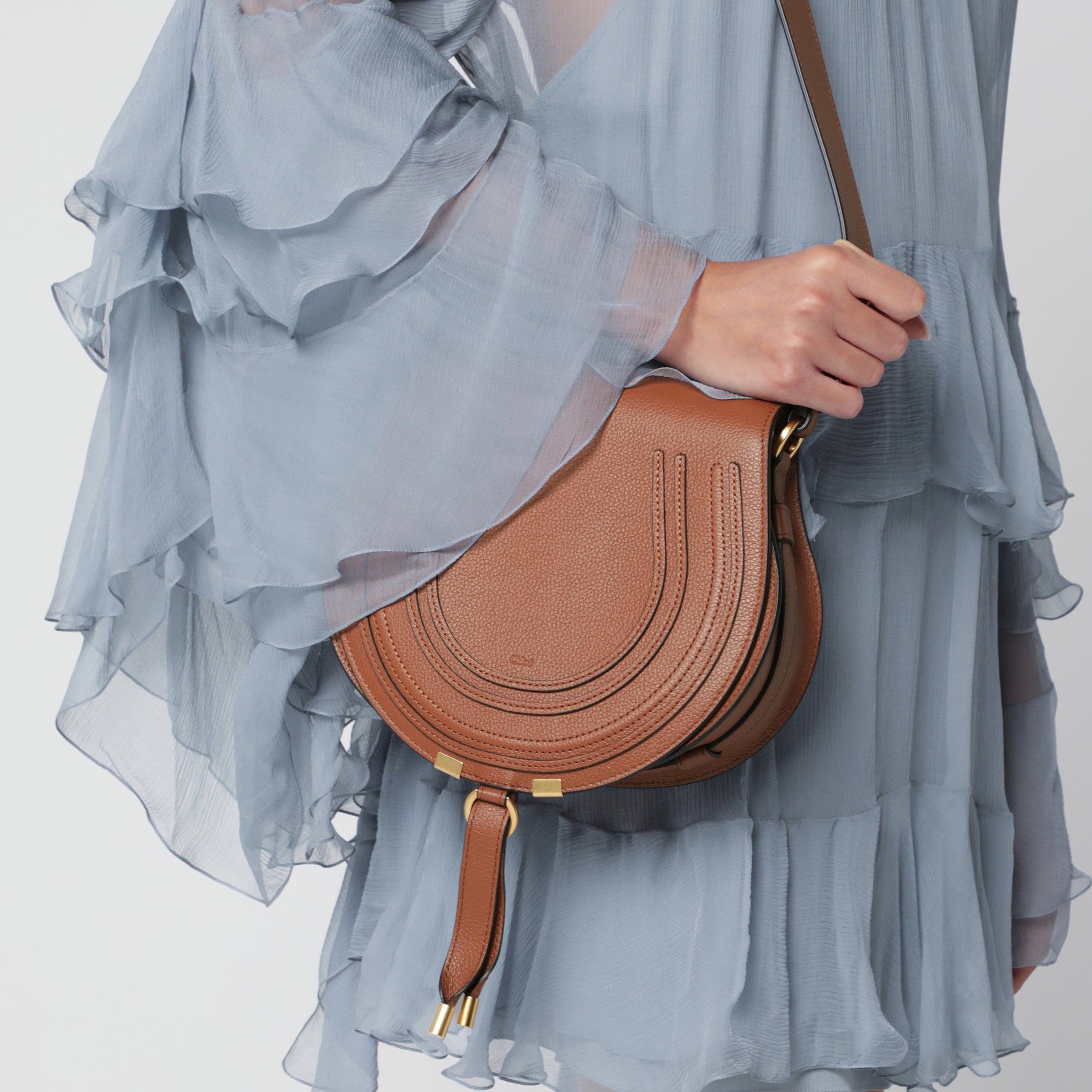 Saddle Marcie bag in light brown grained leather