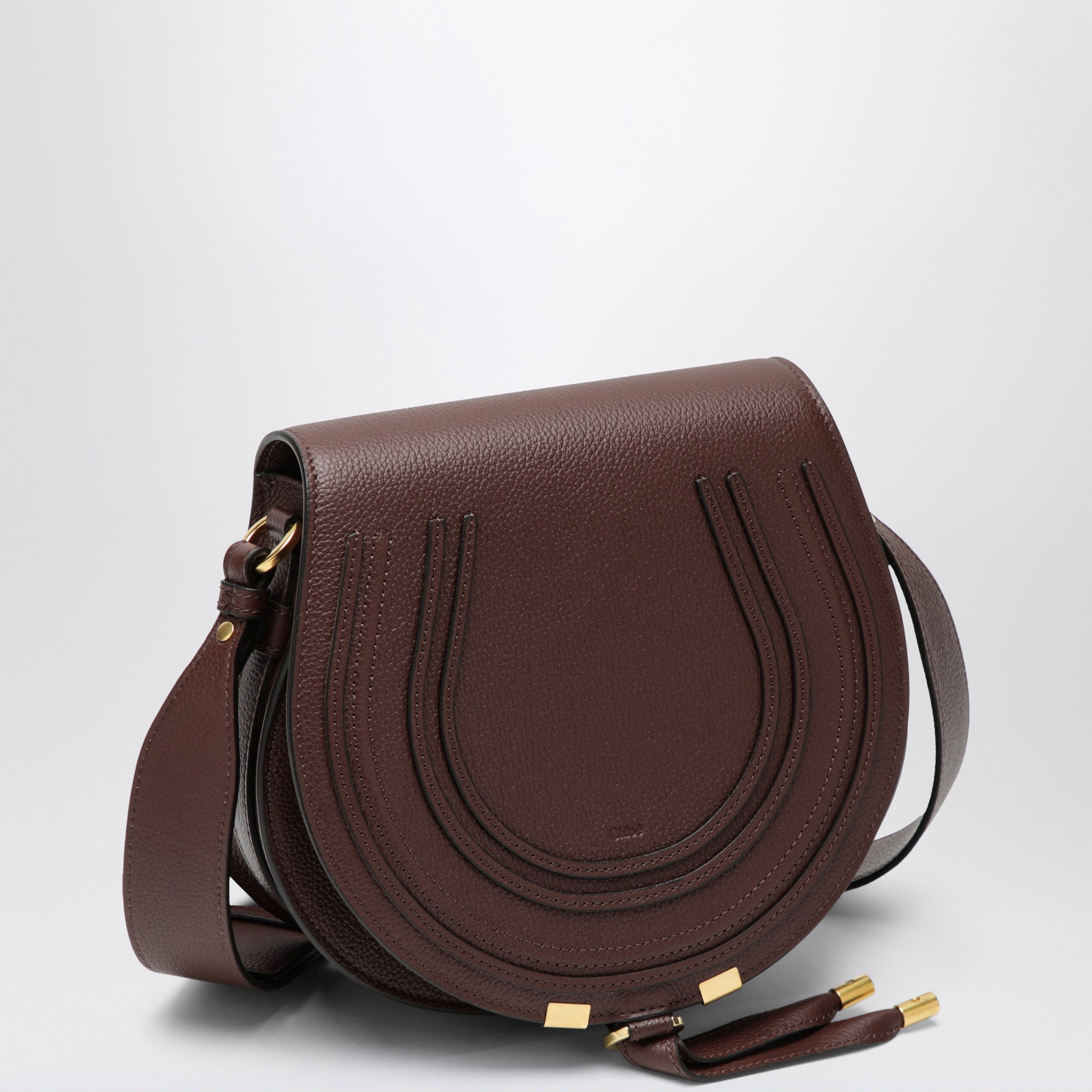 Borsa Saddle Marcie in pelle granata marrone