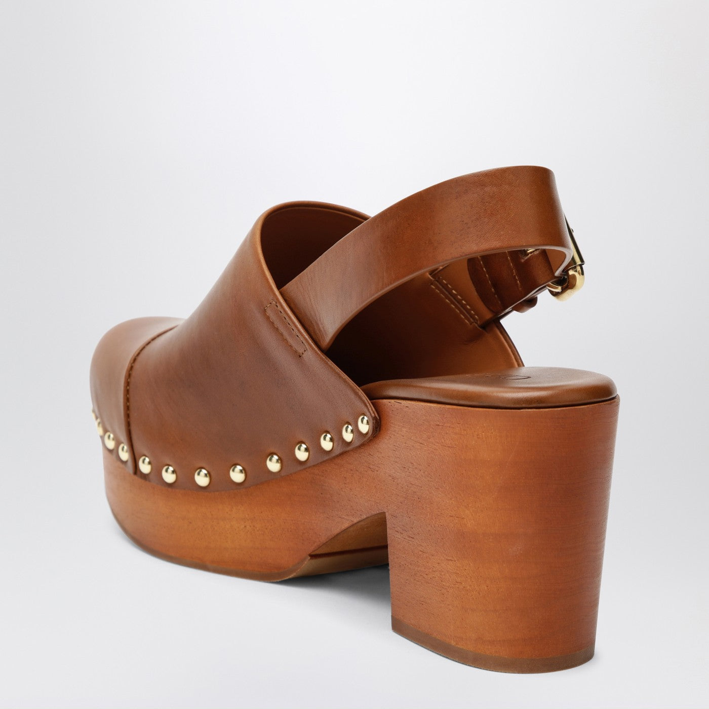 Chloé Brown Jeannette clogs with studs | TheDoubleF