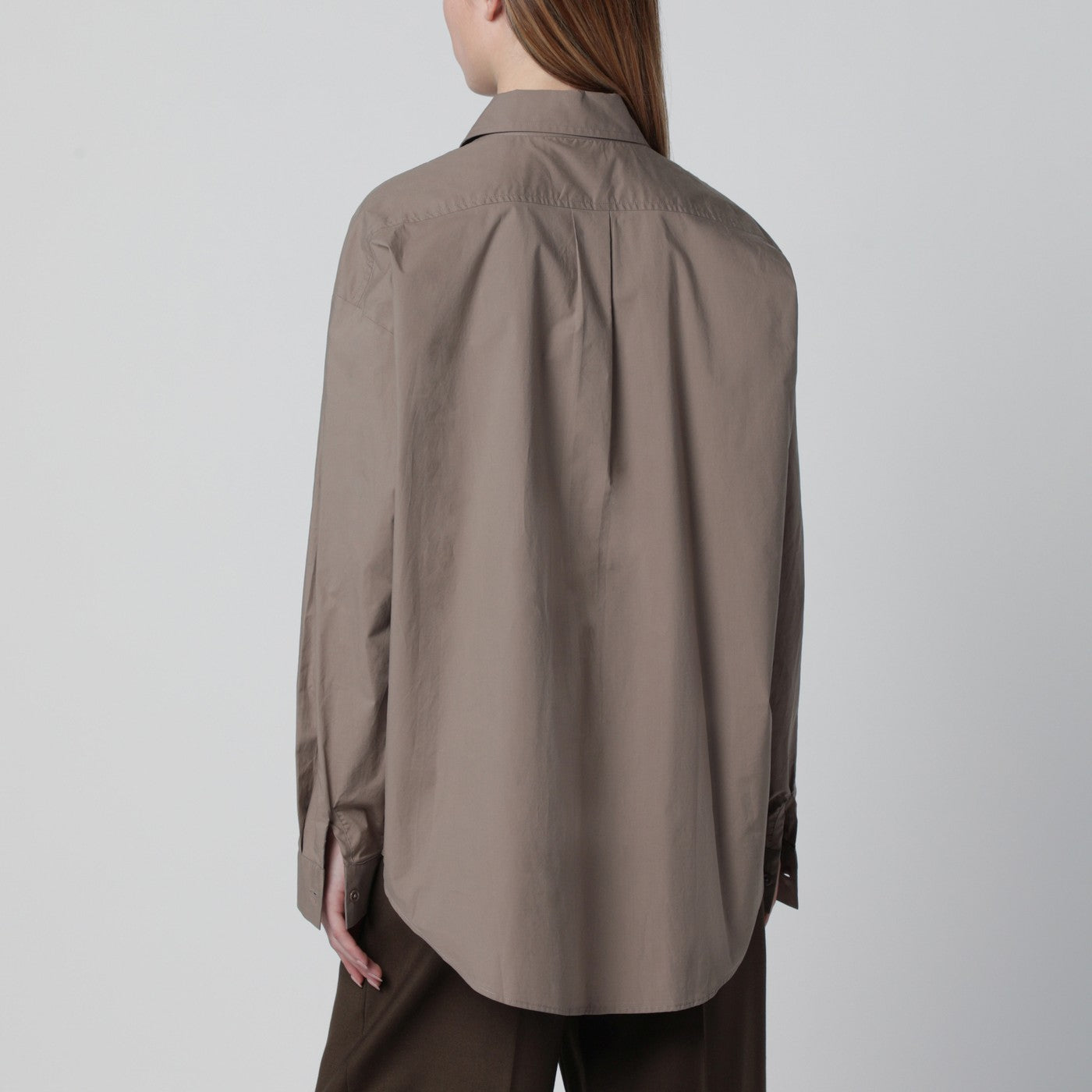 Taupe Ornella asymmetric shirt