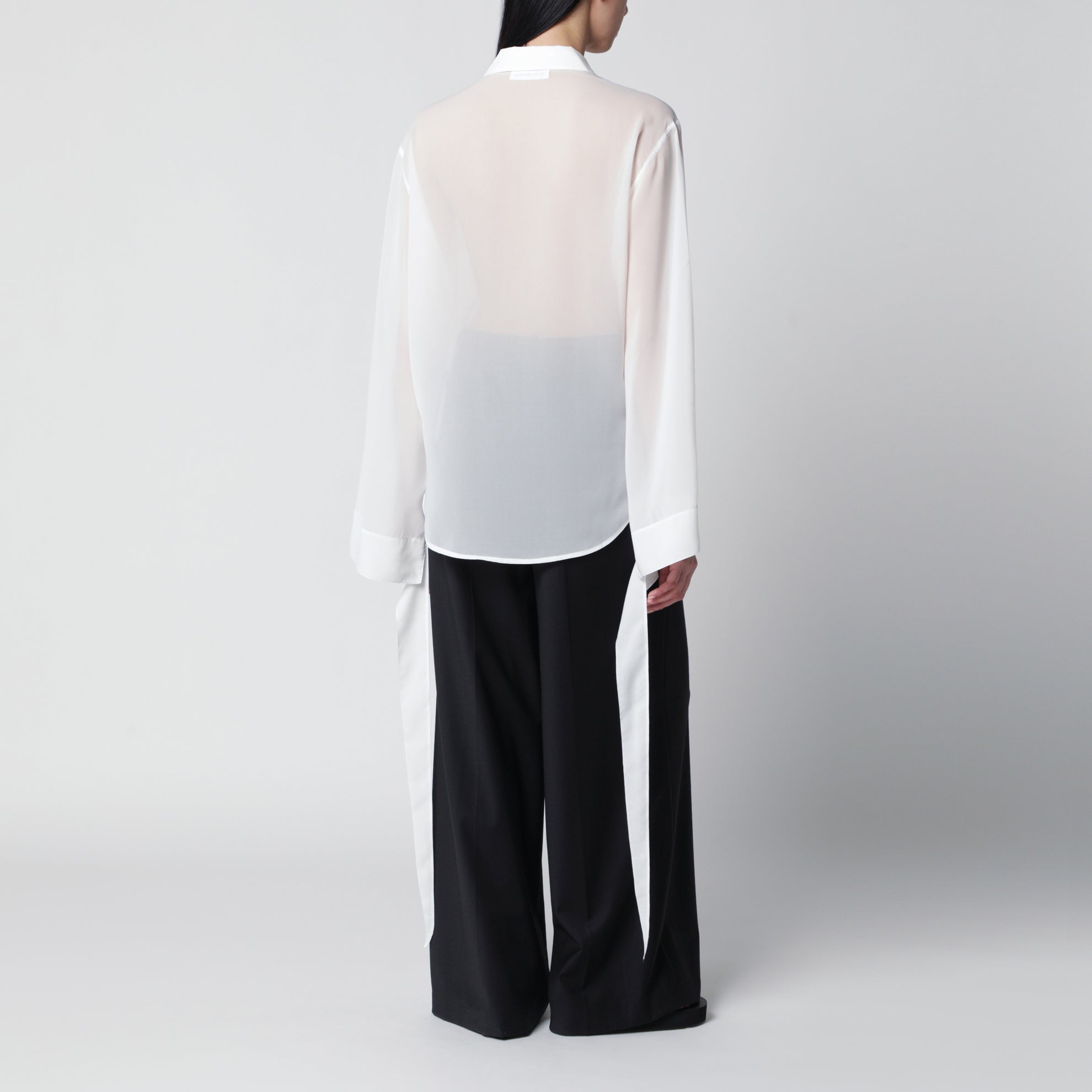 Camicia Verlin in chiffon trasparente bianca