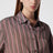 Camicia a righe in viscosa e seta marrone