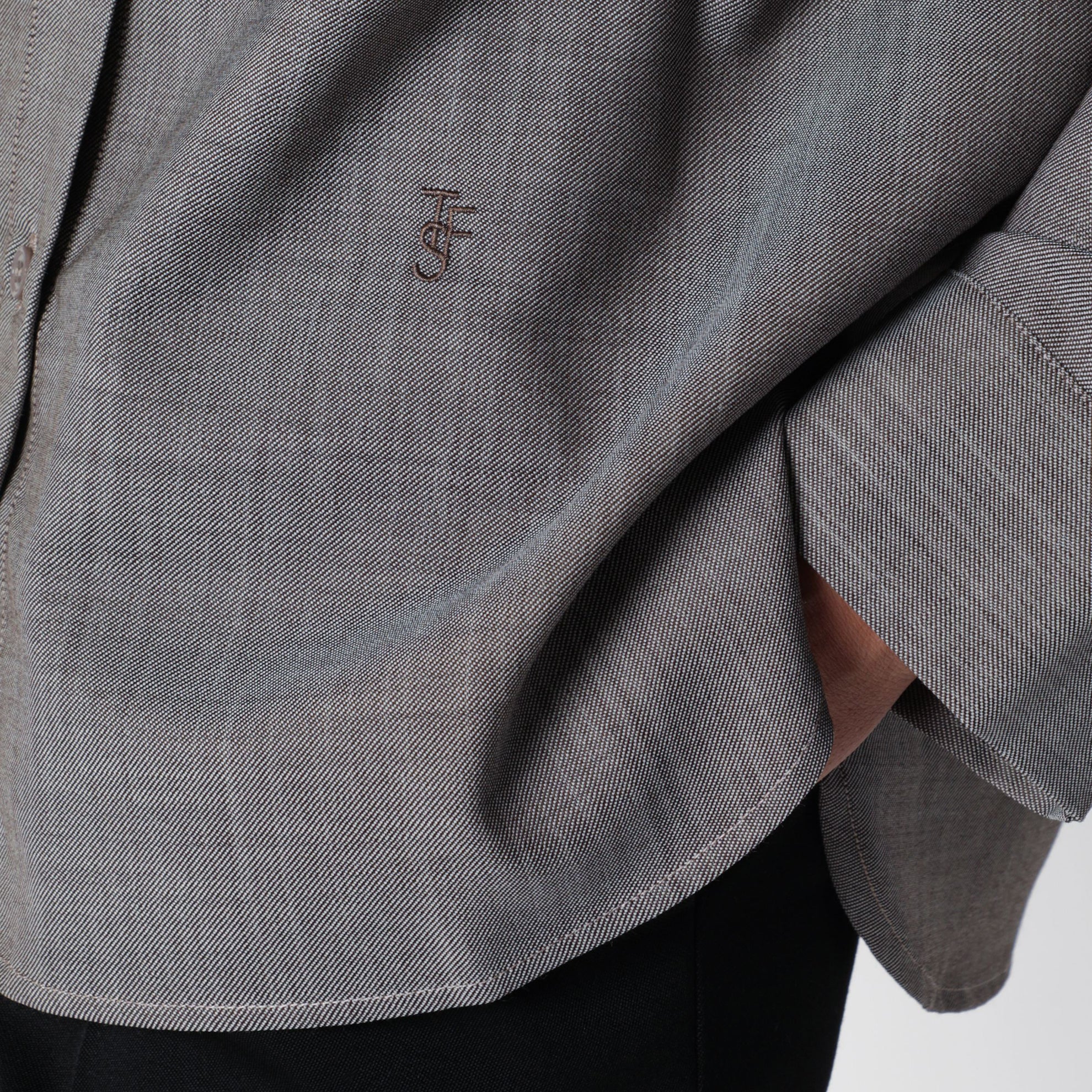 Camicia Bina color taupe in lana
