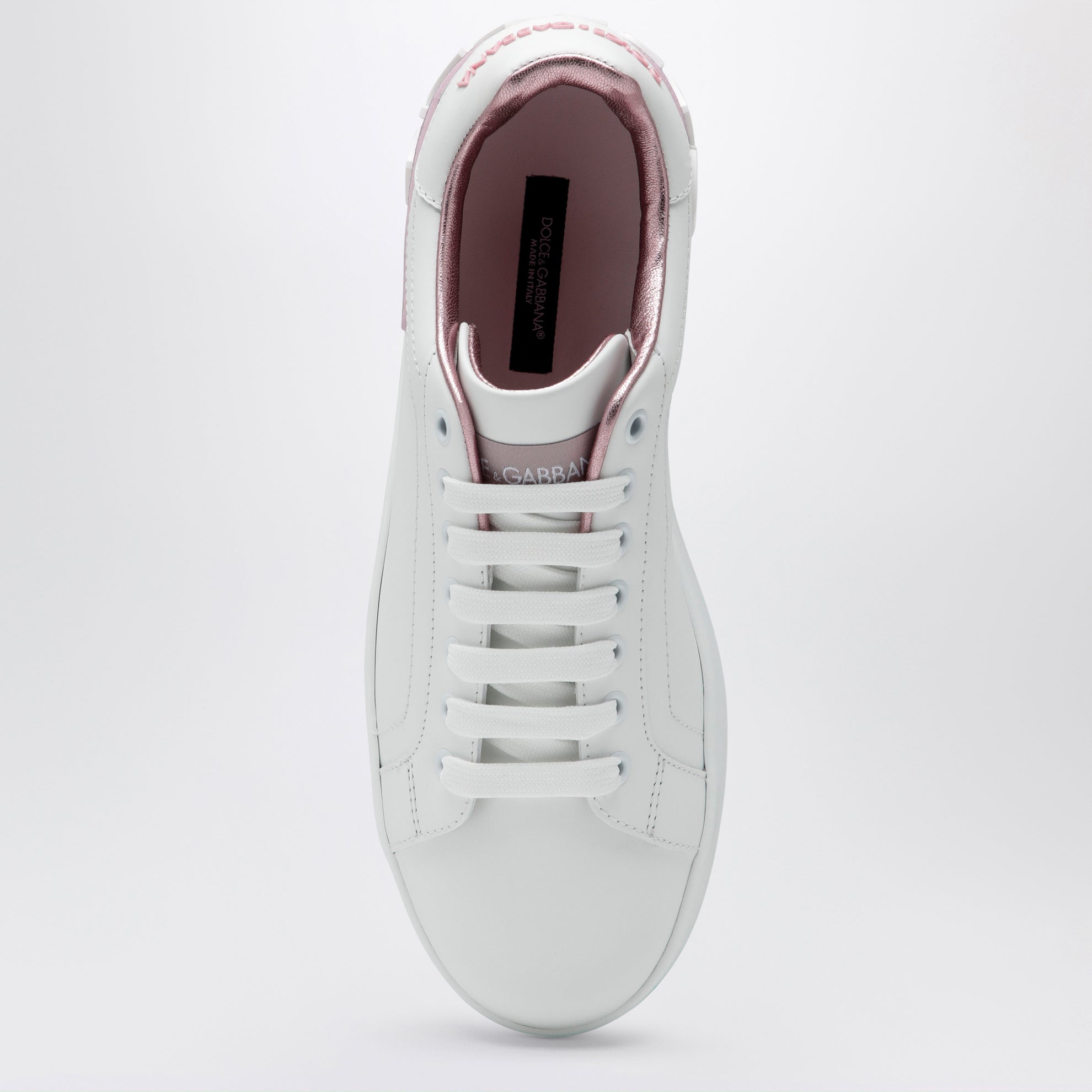 Sneakers Portofino bianca/rosa in pelle