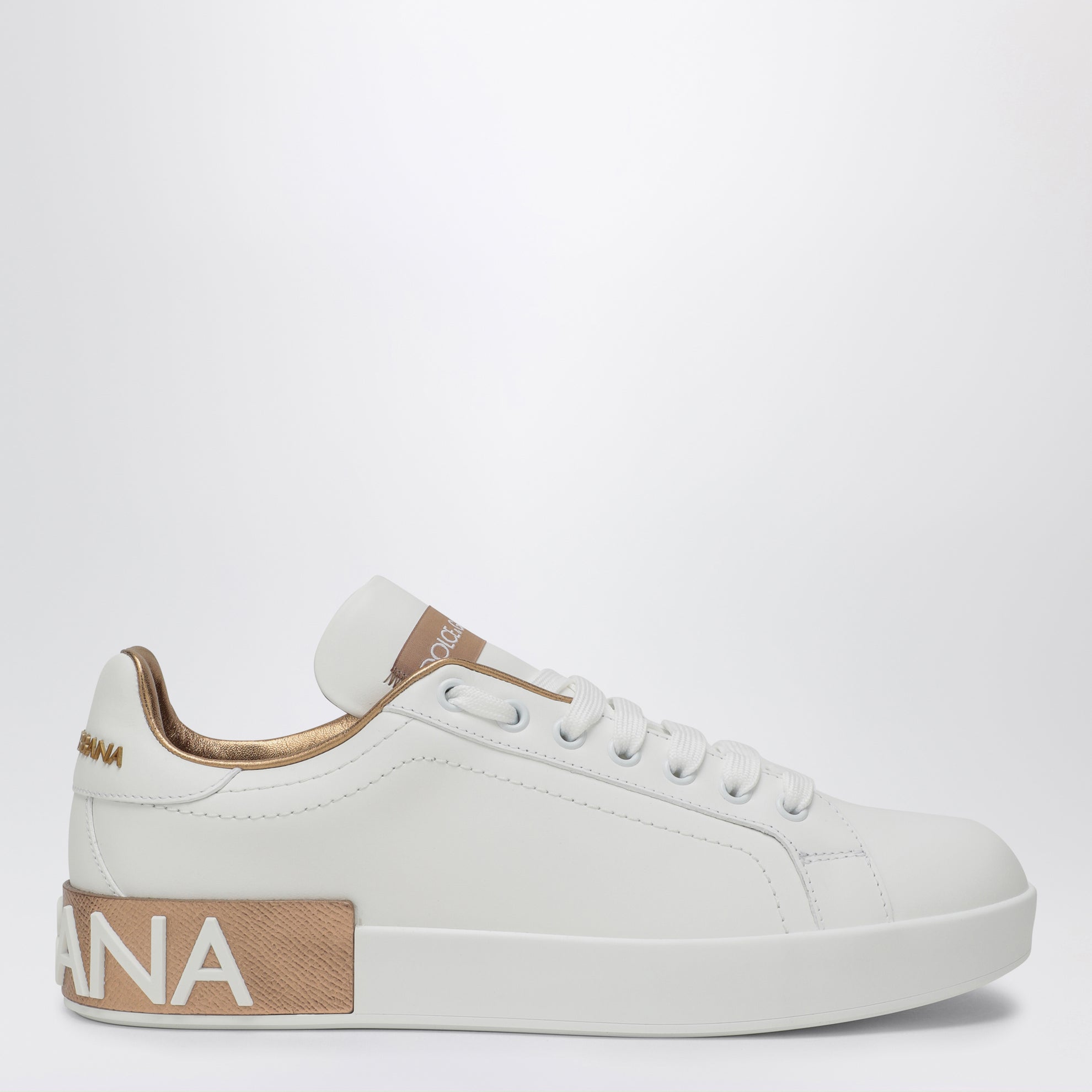 White/gold Portofino sneakers