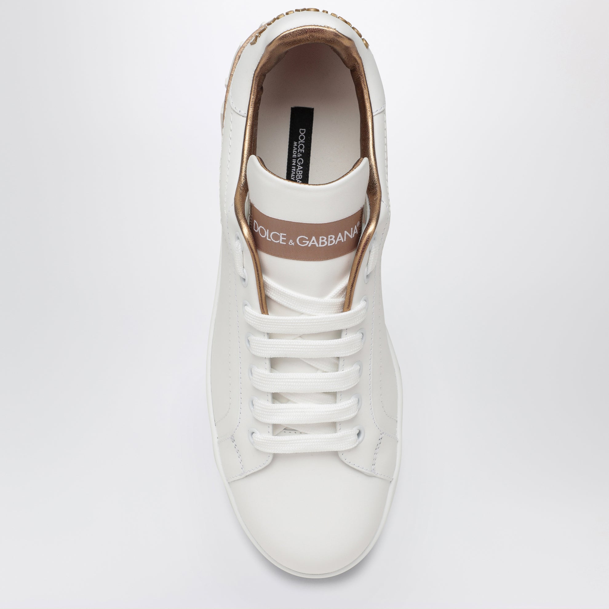 White/gold Portofino sneakers