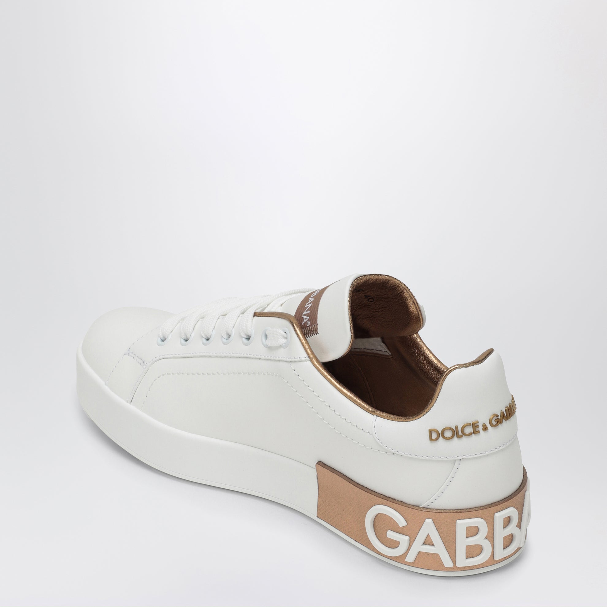 White/gold Portofino sneakers