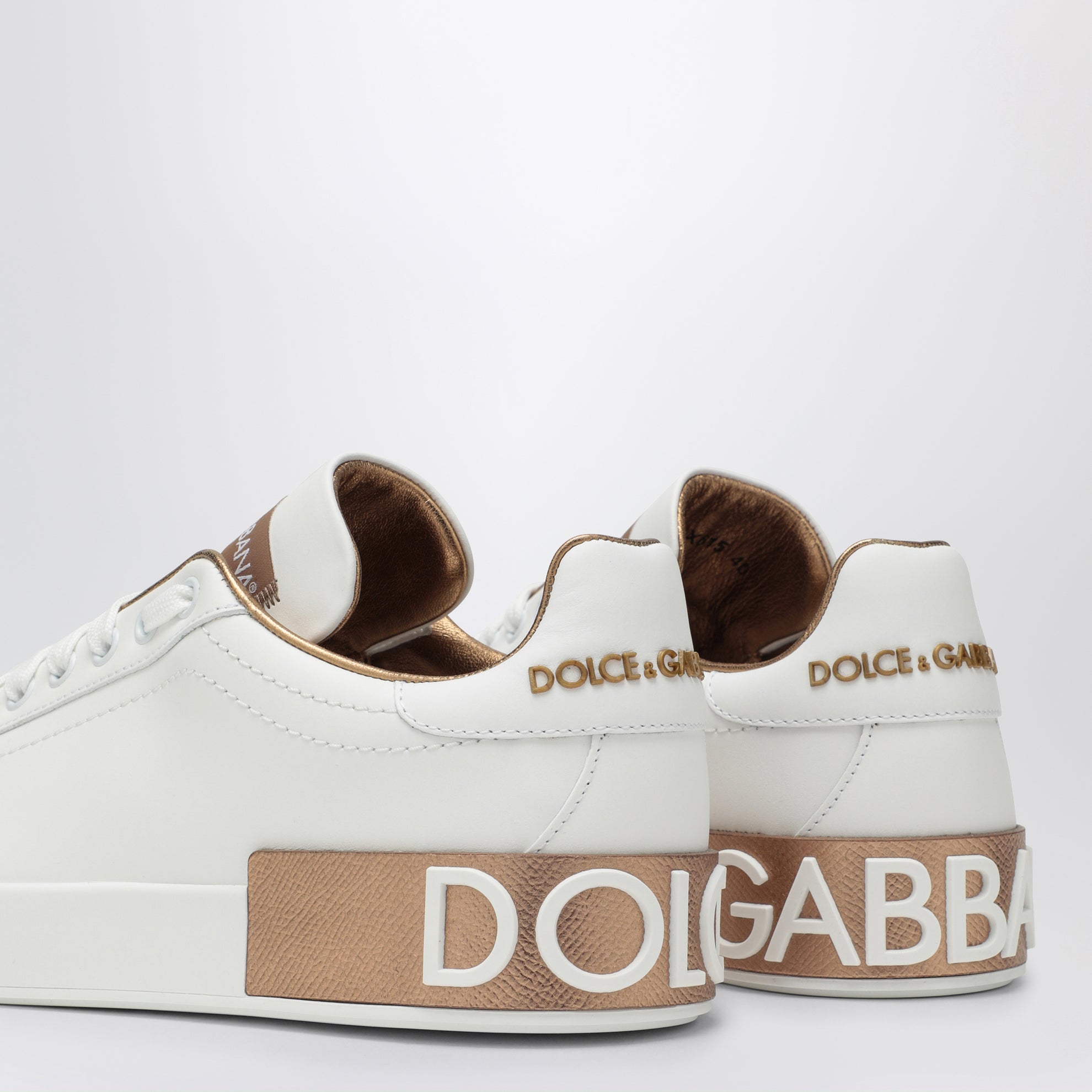 White/gold Portofino sneakers