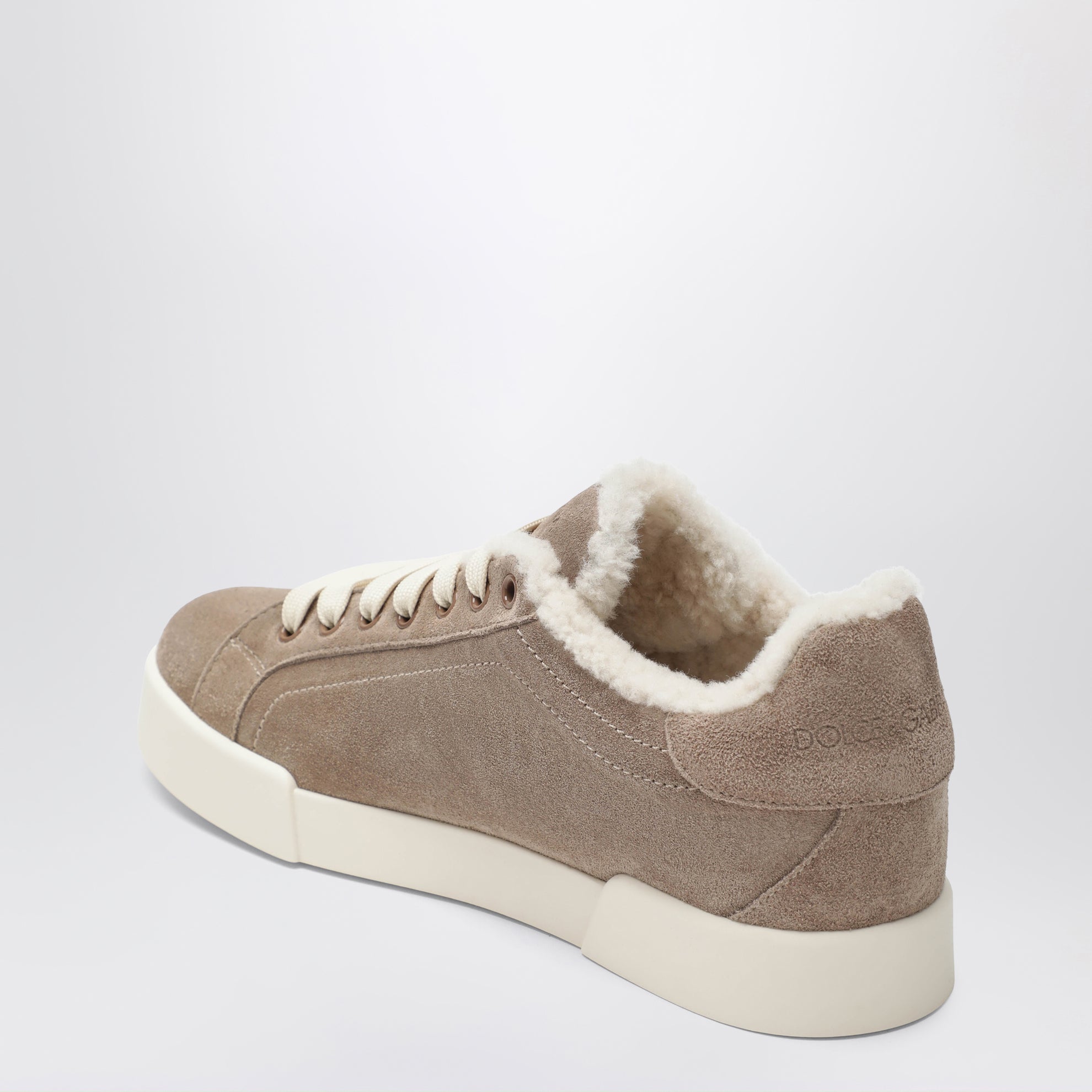 Sneaker Portofino Light in vitello e montone fango/panna