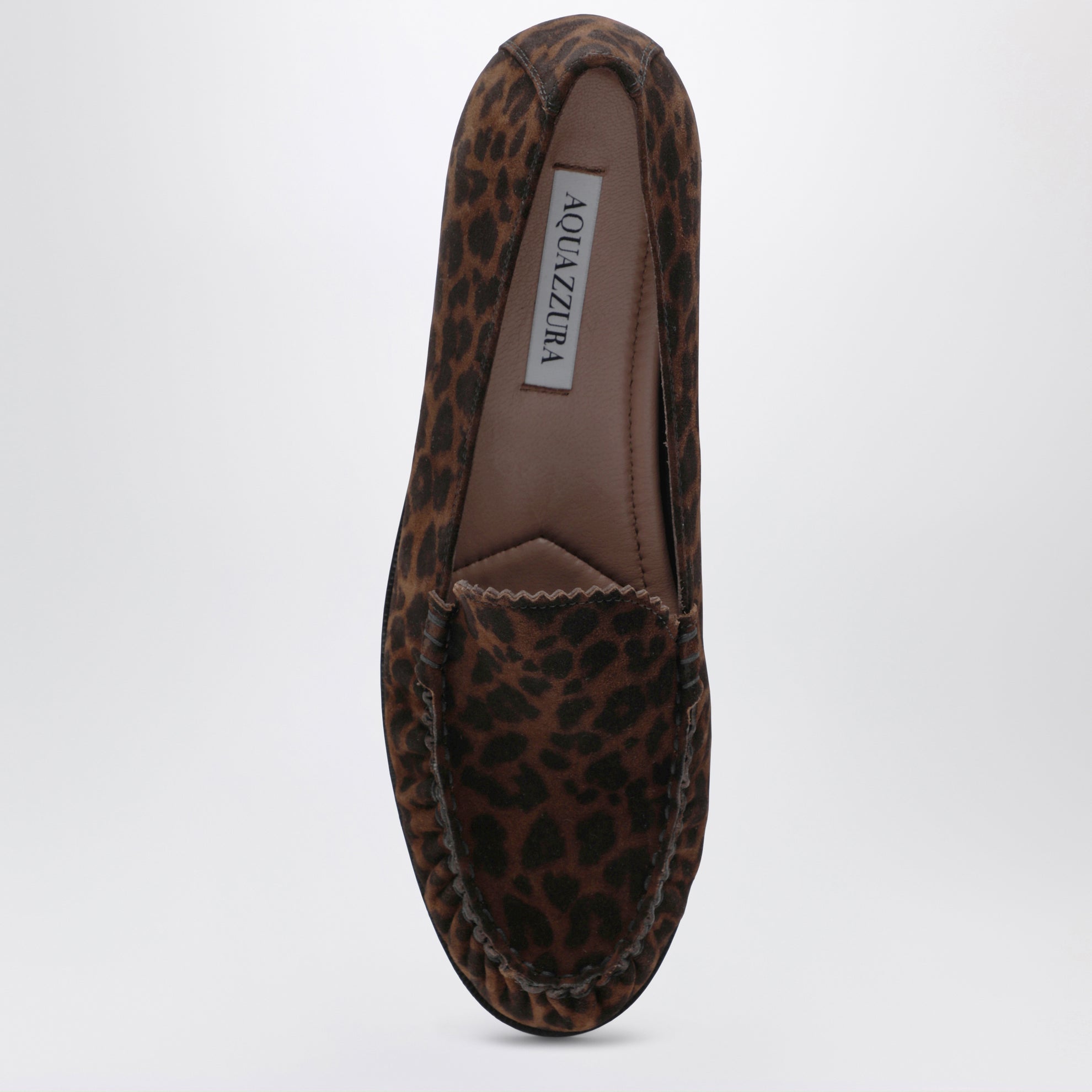 Leopard-print suede loafers