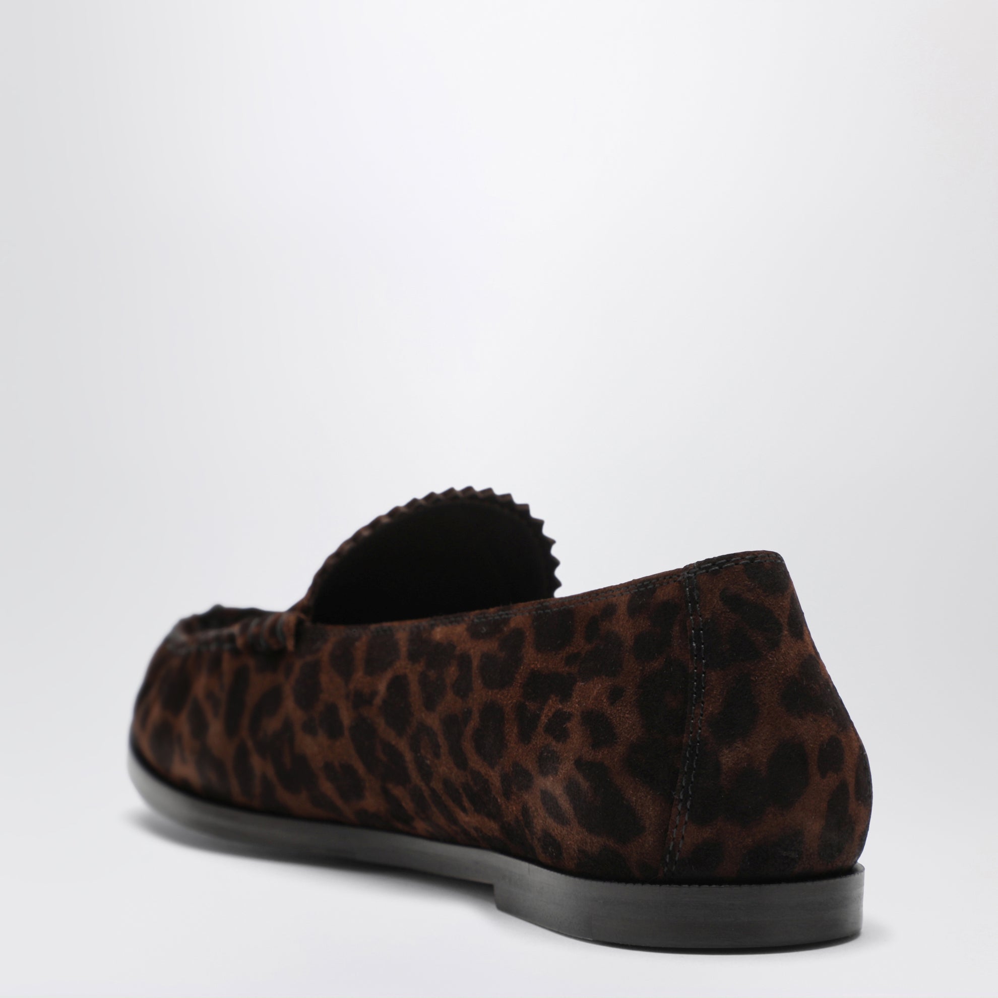 Leopard-print suede loafers