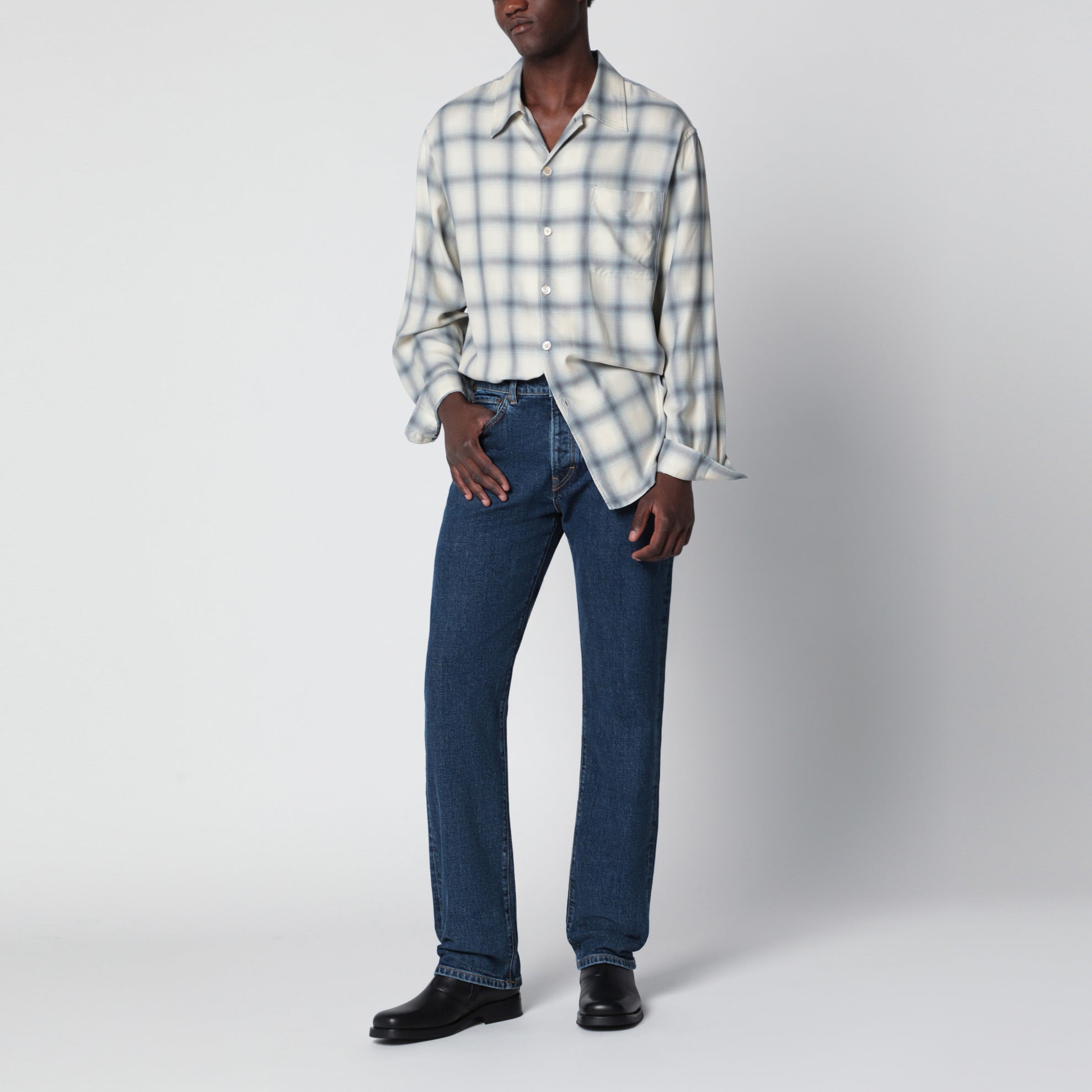 Dark blue vintage-effect Casual jeans