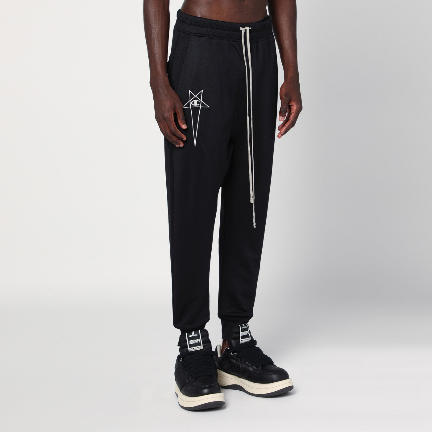 Champion x Rick Owens Black Prisoner Drawstring joggers | TheDoubleF
