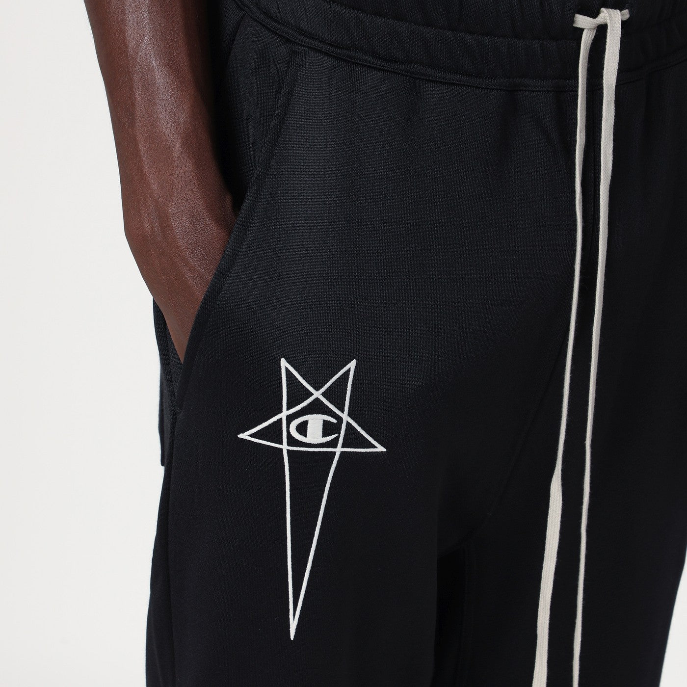 Champion x Rick Owens Black Prisoner Drawstring joggers | TheDoubleF