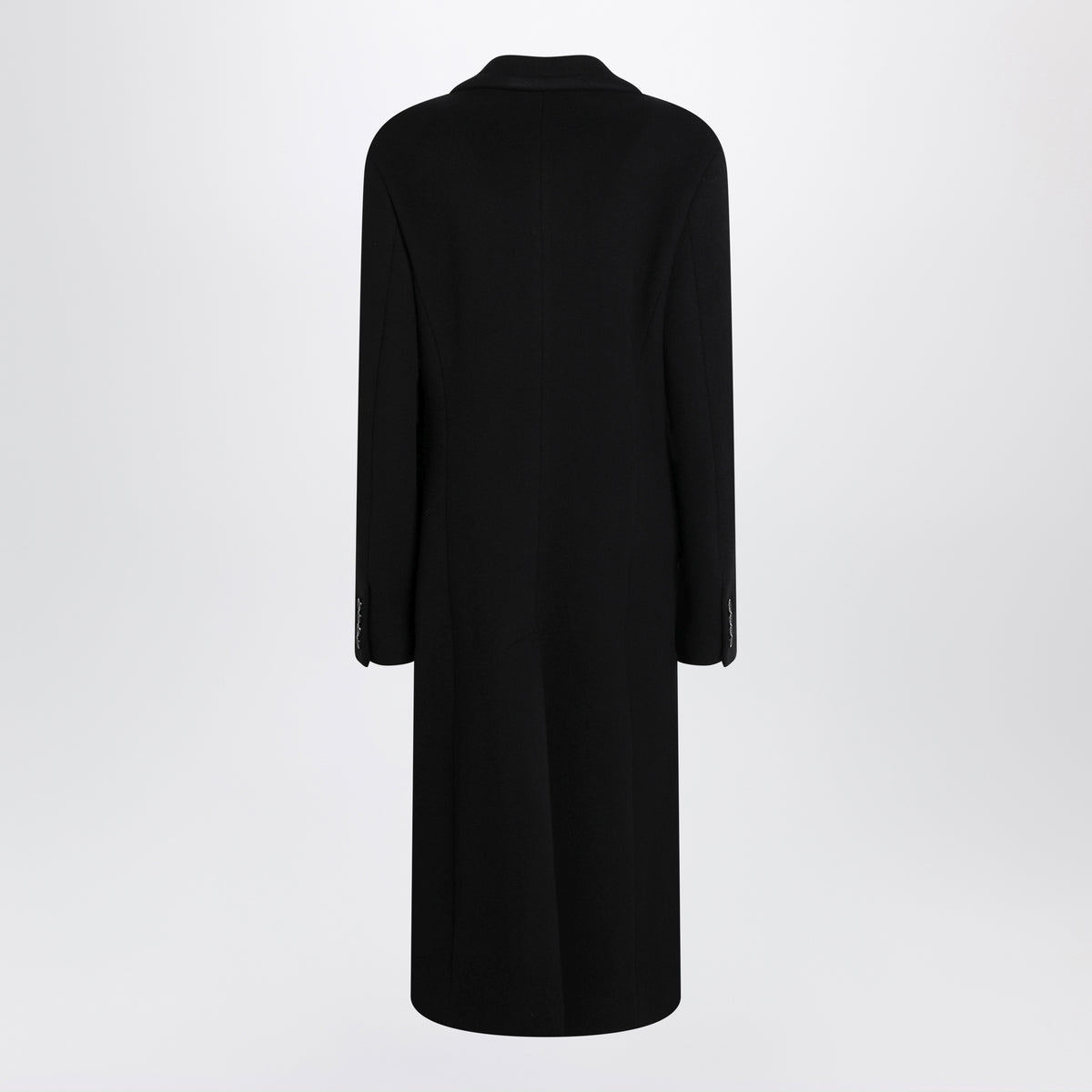 Cappotto classico in cashmere e lana neri