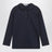 Blaues Langarm-Poloshirt aus Baumwolle