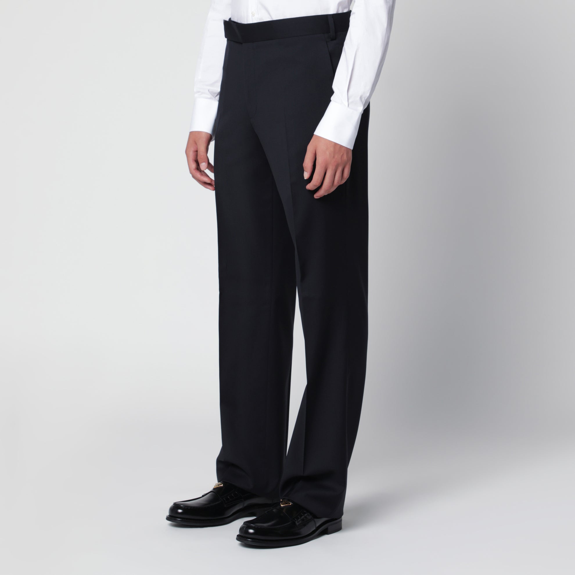 Blue trousers in wool