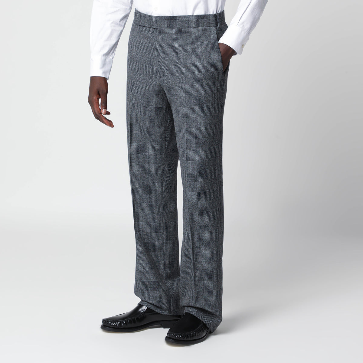Pantalon gris à motif Prince-de-Galles