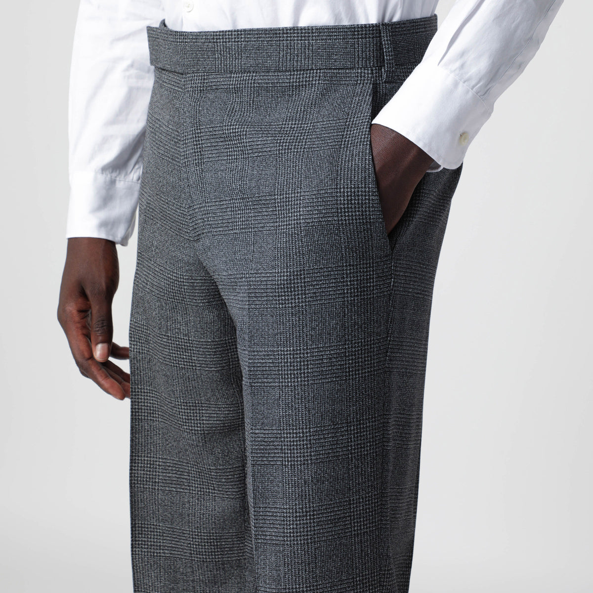 Pantalon gris à motif Prince-de-Galles