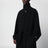 Cappotto con cintura nero in lana