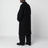 Black double-breasted coat in wool and alpaca