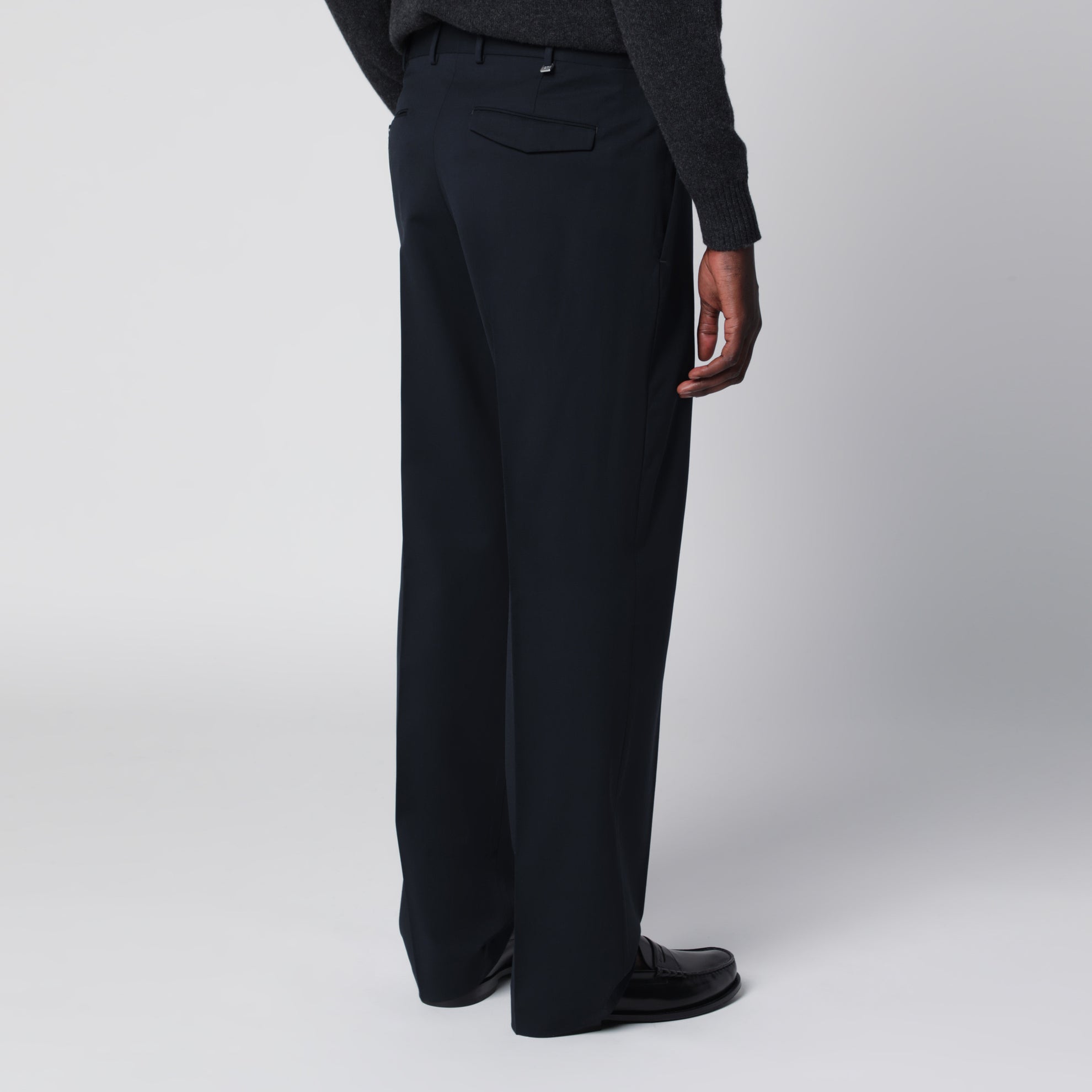 Pantalone blu in misto lana