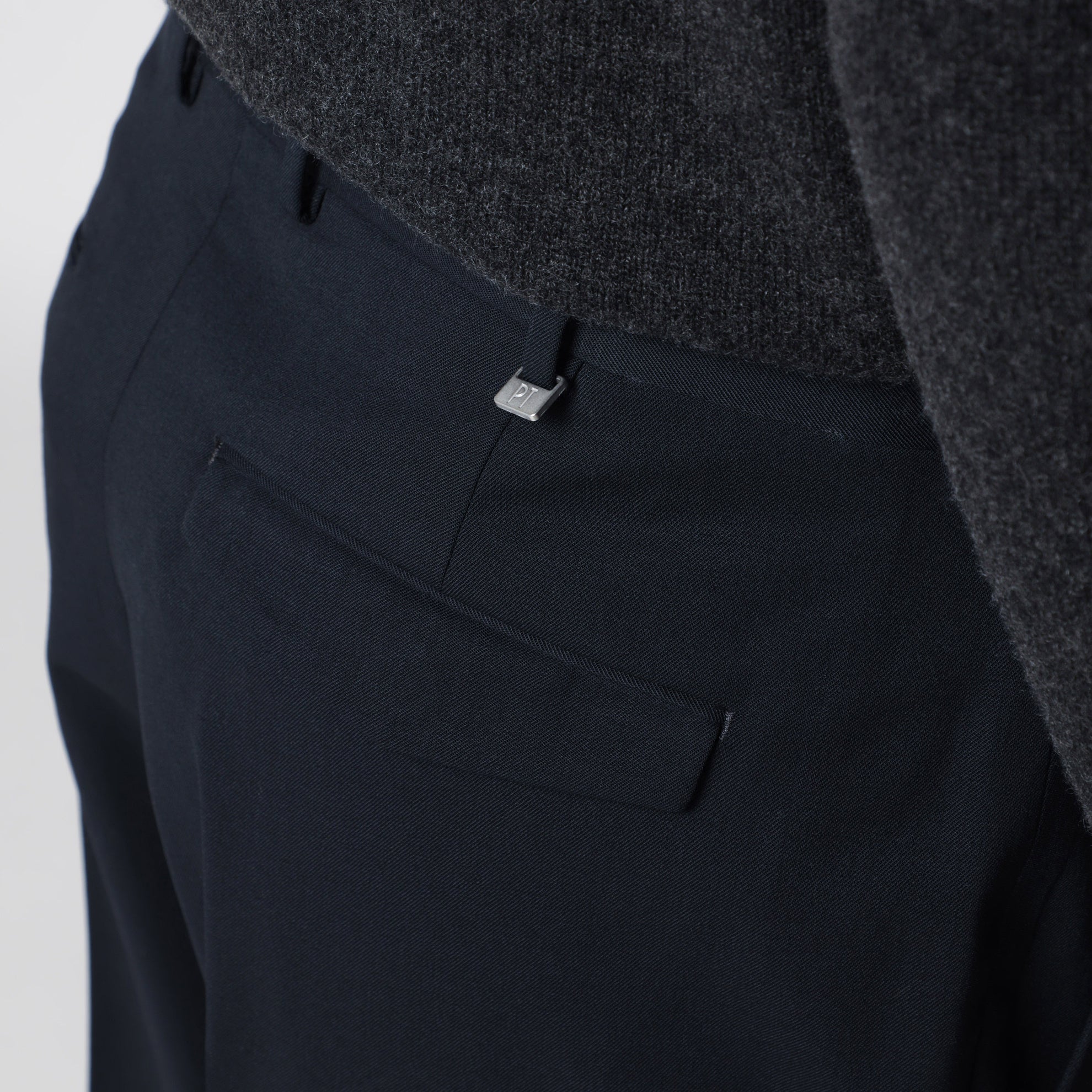 Pantalone blu in misto lana