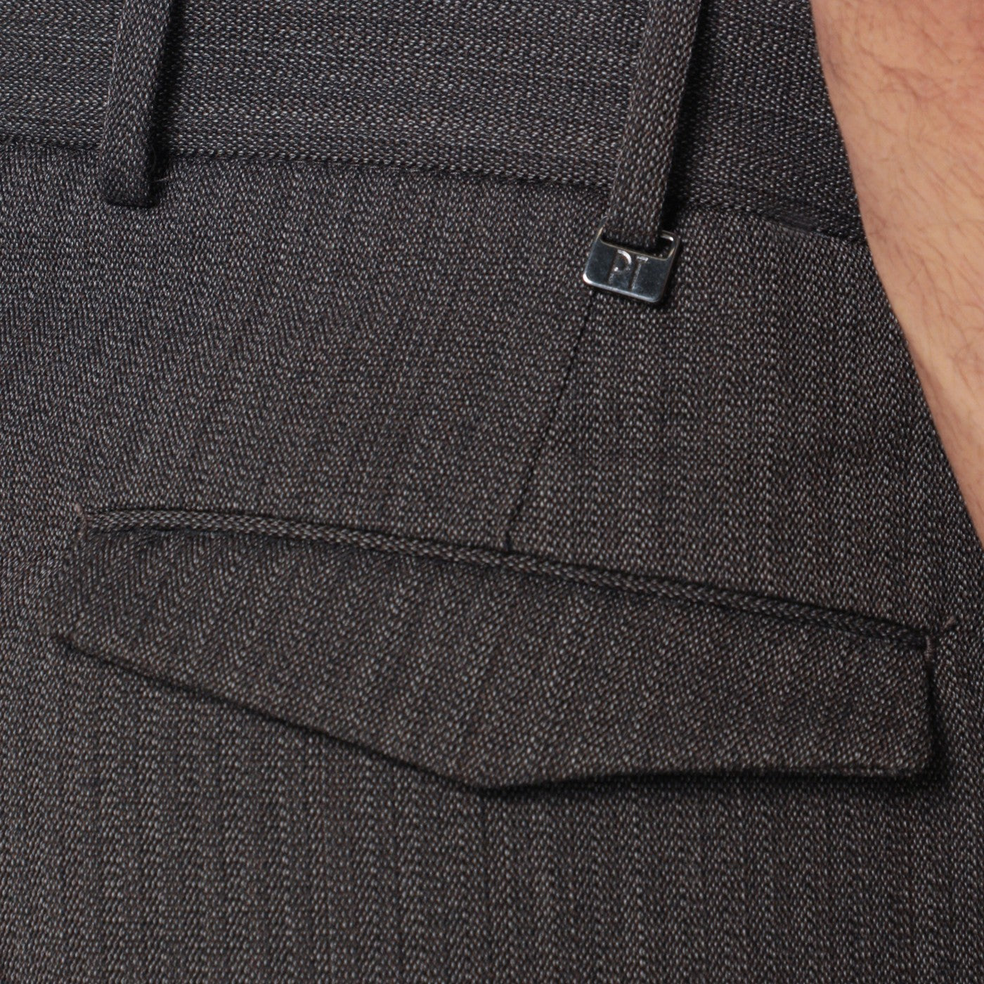 Pantalone marrone rigato in lana 