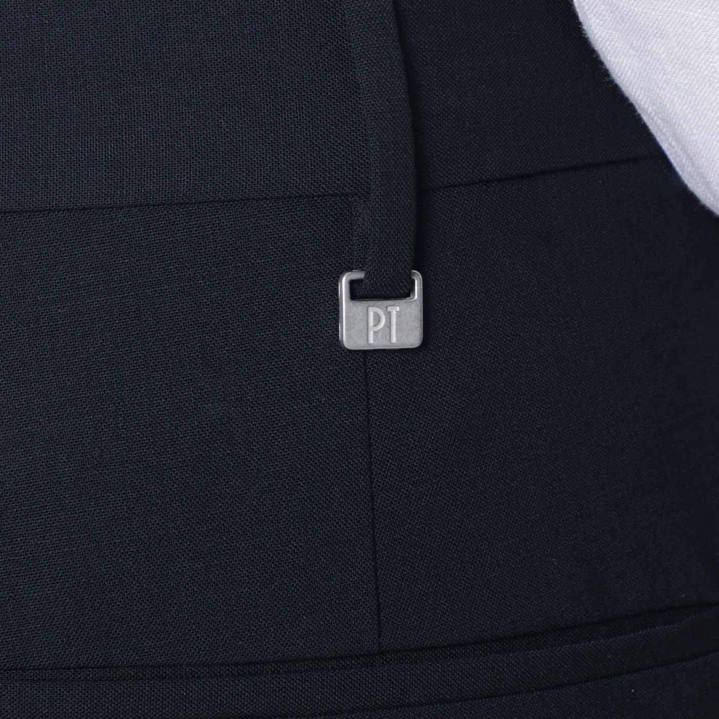 Navy blue wool-blend trousers