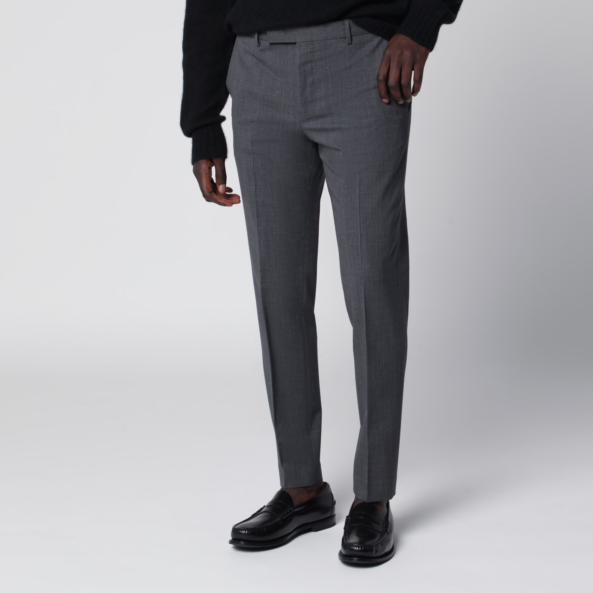 Pantaloni Dieci grigio antracite in misto lana